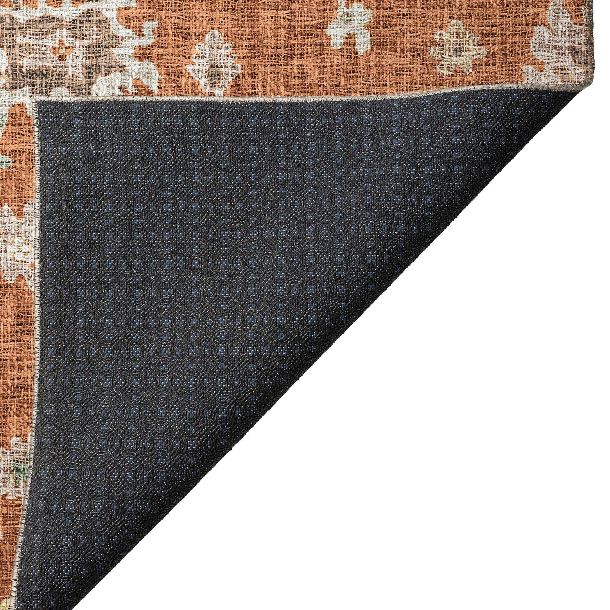 Luxury Washable Indoor/Outdoor Transitional PO6 Paprika Orange Rug 1'8" x 2'6" #shape_Rectangle