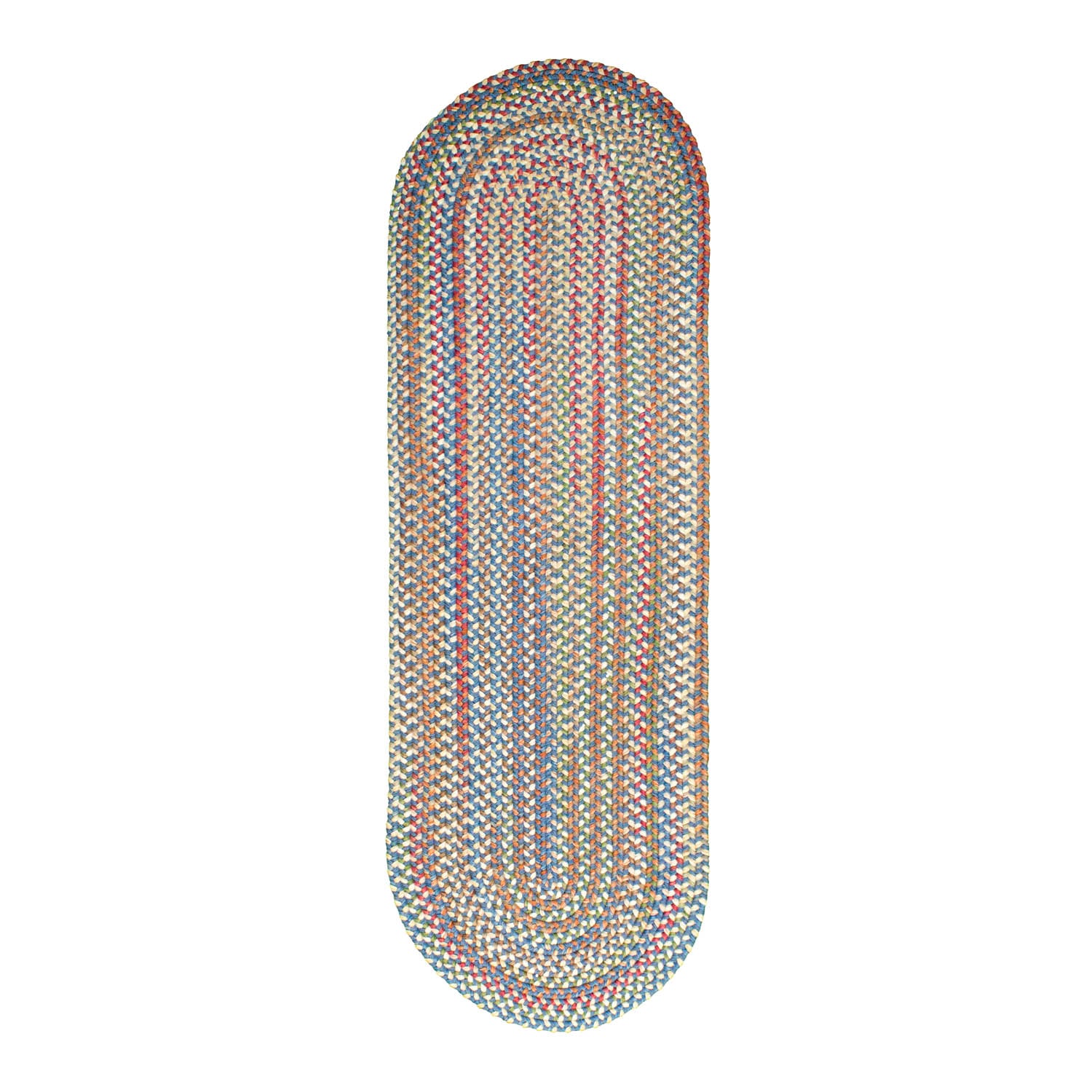 Roxbury Braided Rug for Indoor / Outdoor Use - Great for Kitchens, Patio or Deck - Soft Stain Resistant Yarn -Blue