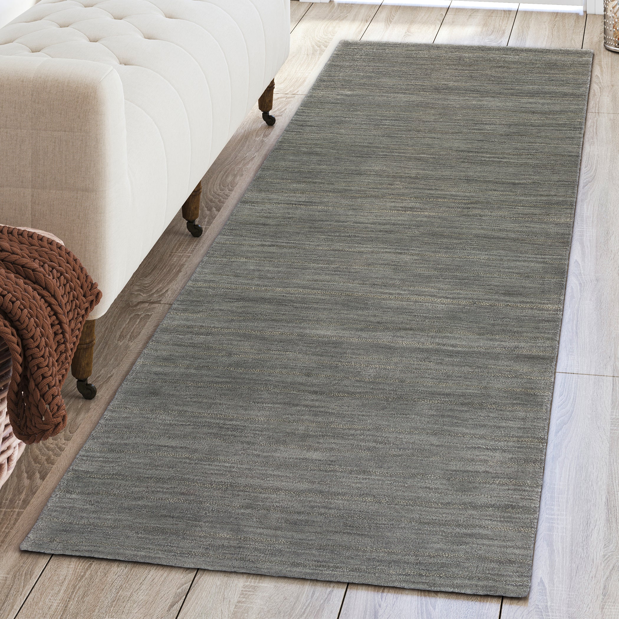 Transitional RF100 Charcoal Gray Wool Rug 2'3" x 7'6" #shape_Runner