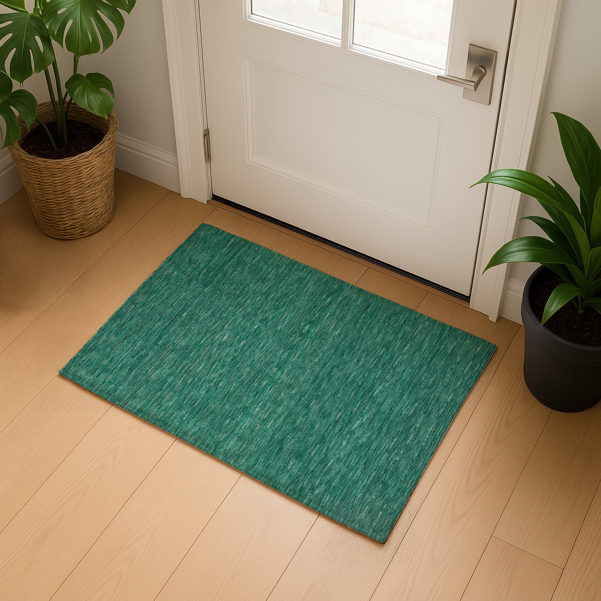 Transitional RF100 Emerald Green Wool Rug 2' x 3' #shape_Rectangle