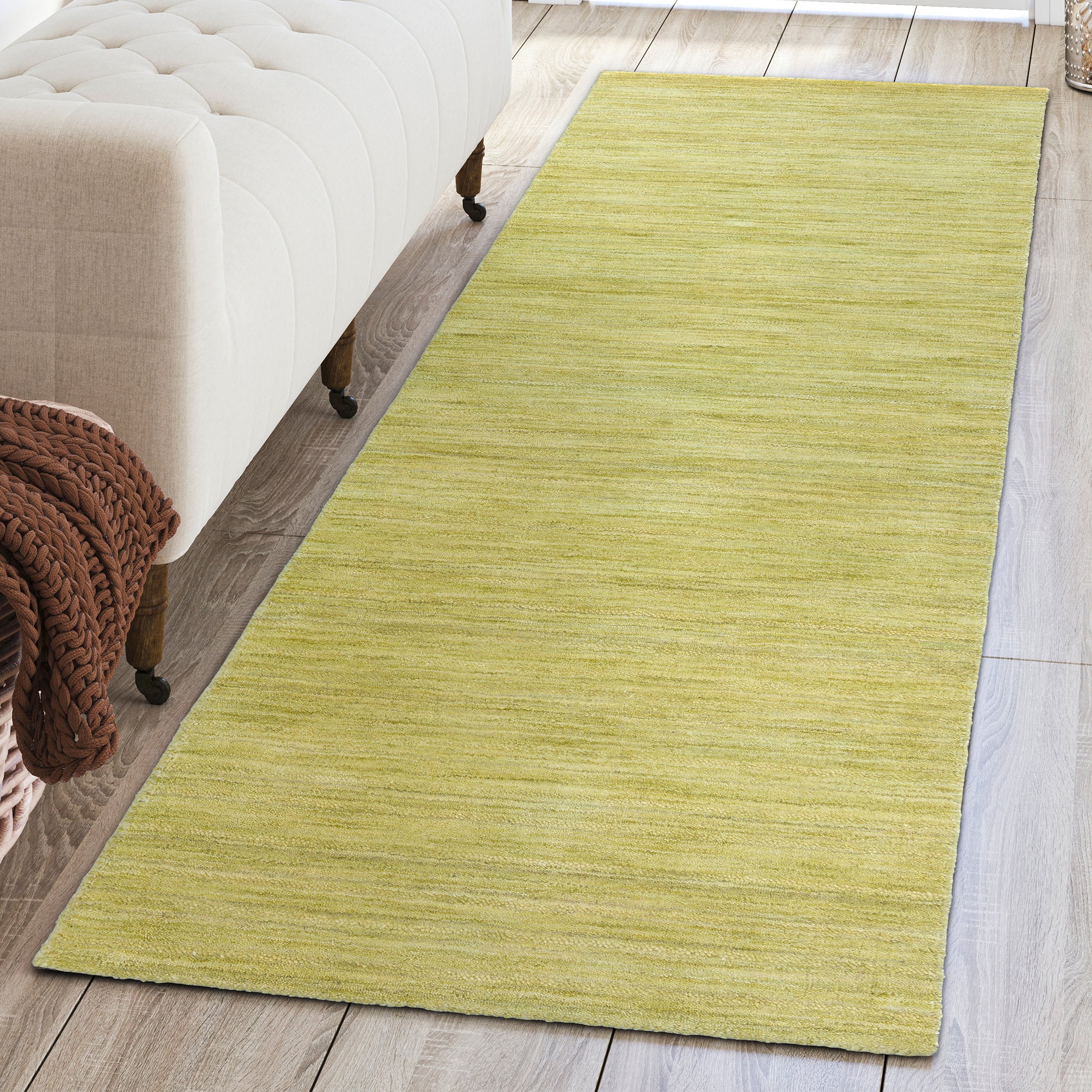 Transitional RF100 Kiwi Green Wool Rug 2'3" x 7'6" #shape_Runner