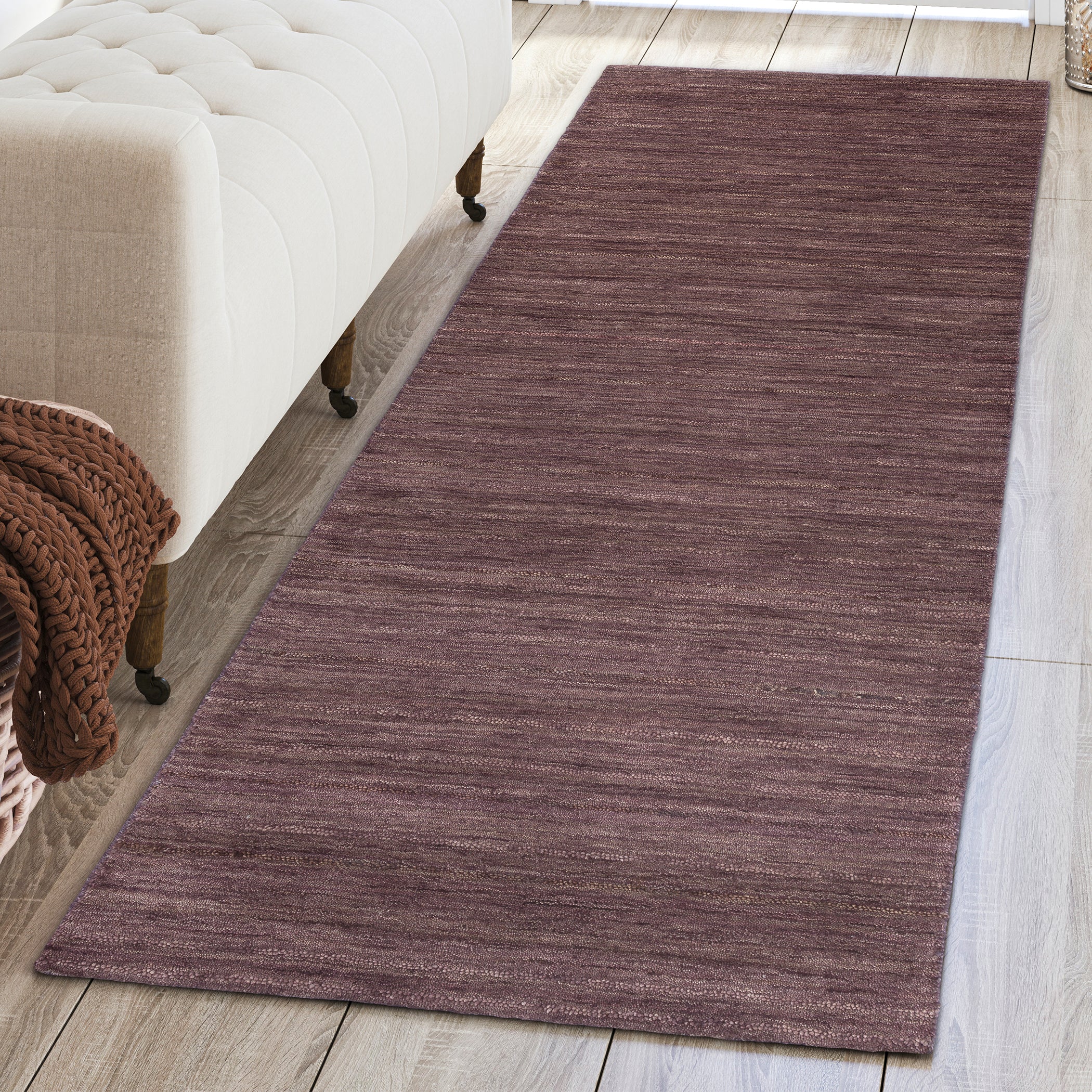 Transitional RF100 Plum Purple Wool Rug 2'3" x 7'6" #shape_Runner
