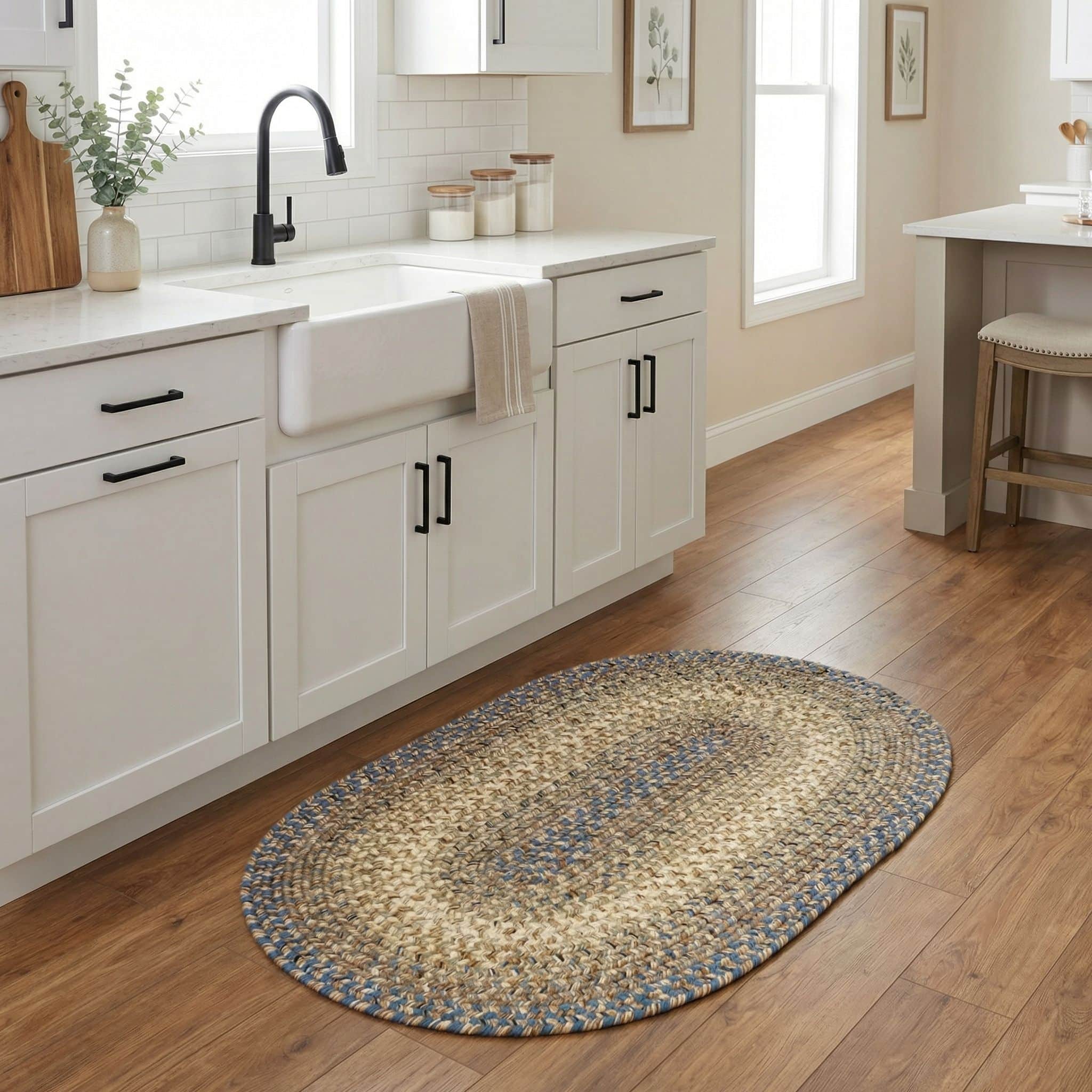 Ridgewood Blue Washable Braided Rug