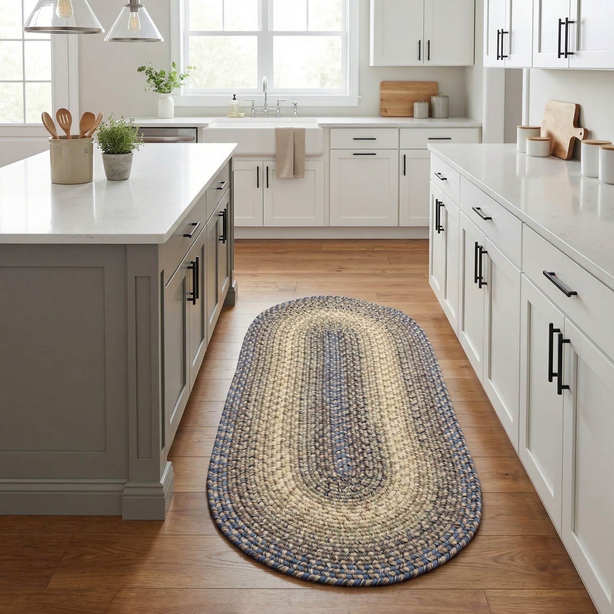 Ridgewood Blue Washable Braided Rug