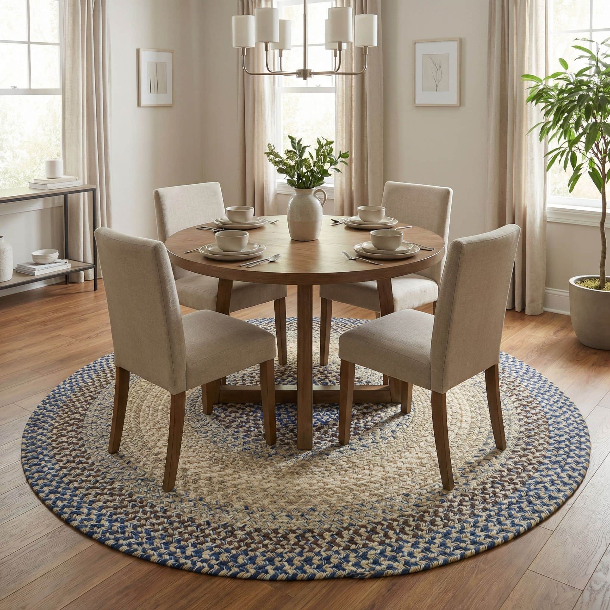 Ridgewood Blue Washable Braided Rug