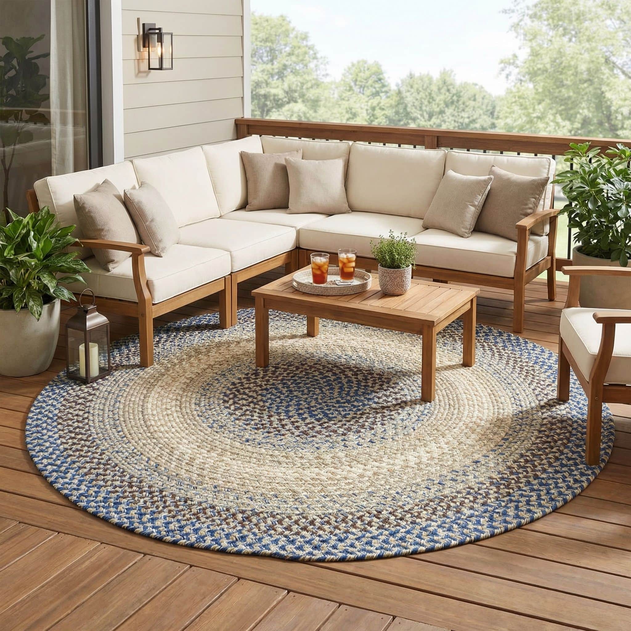 Ridgewood Blue Washable Braided Rug