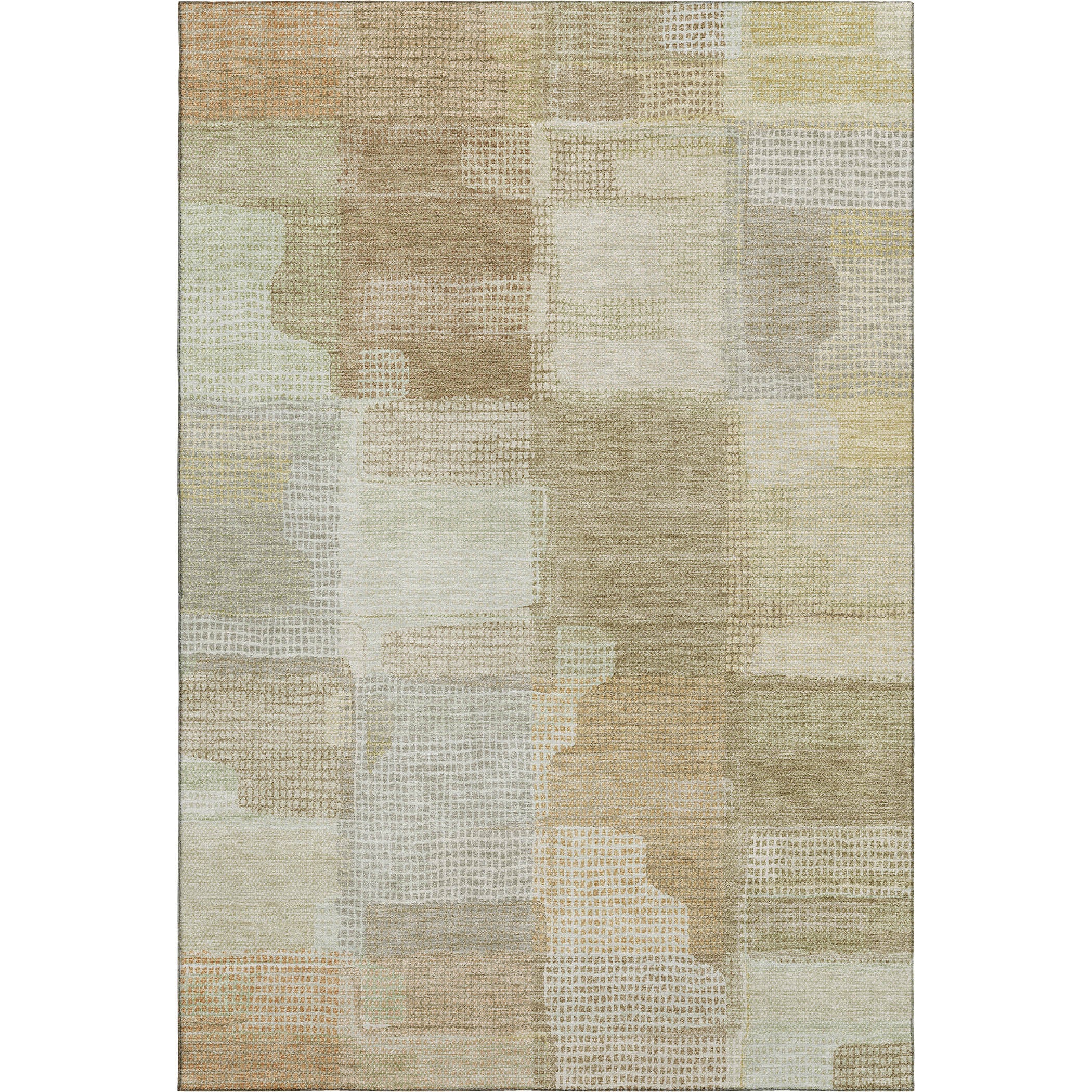 Luxury Washable Indoor/Outdoor Transitional RN10 Beige Brown Rug 2'6" x 3'10" #shape_Rectangle