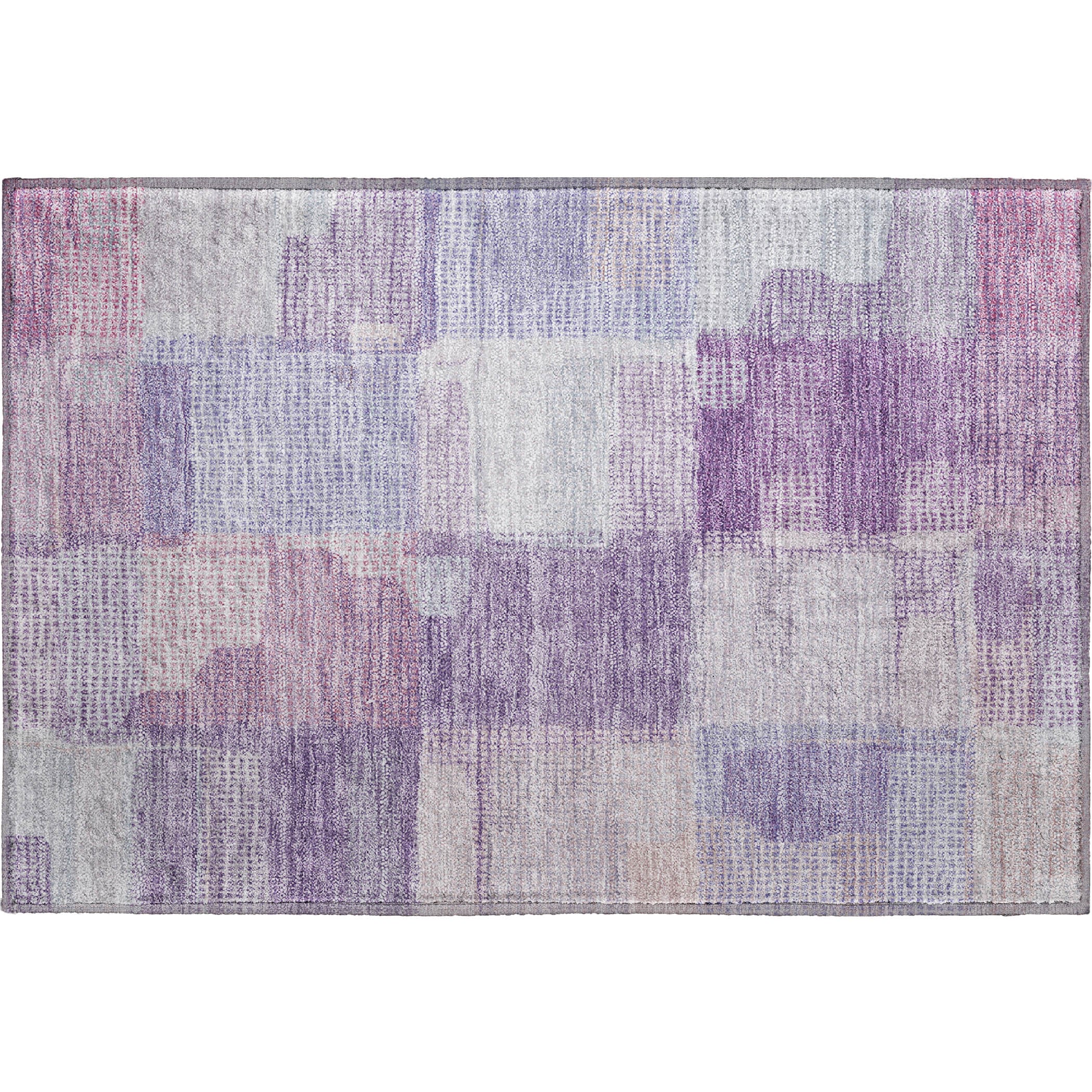Luxury Washable Indoor/Outdoor Transitional RN10 Lavender Purple Rug 1'8" x 2'6" #shape_Rectangle