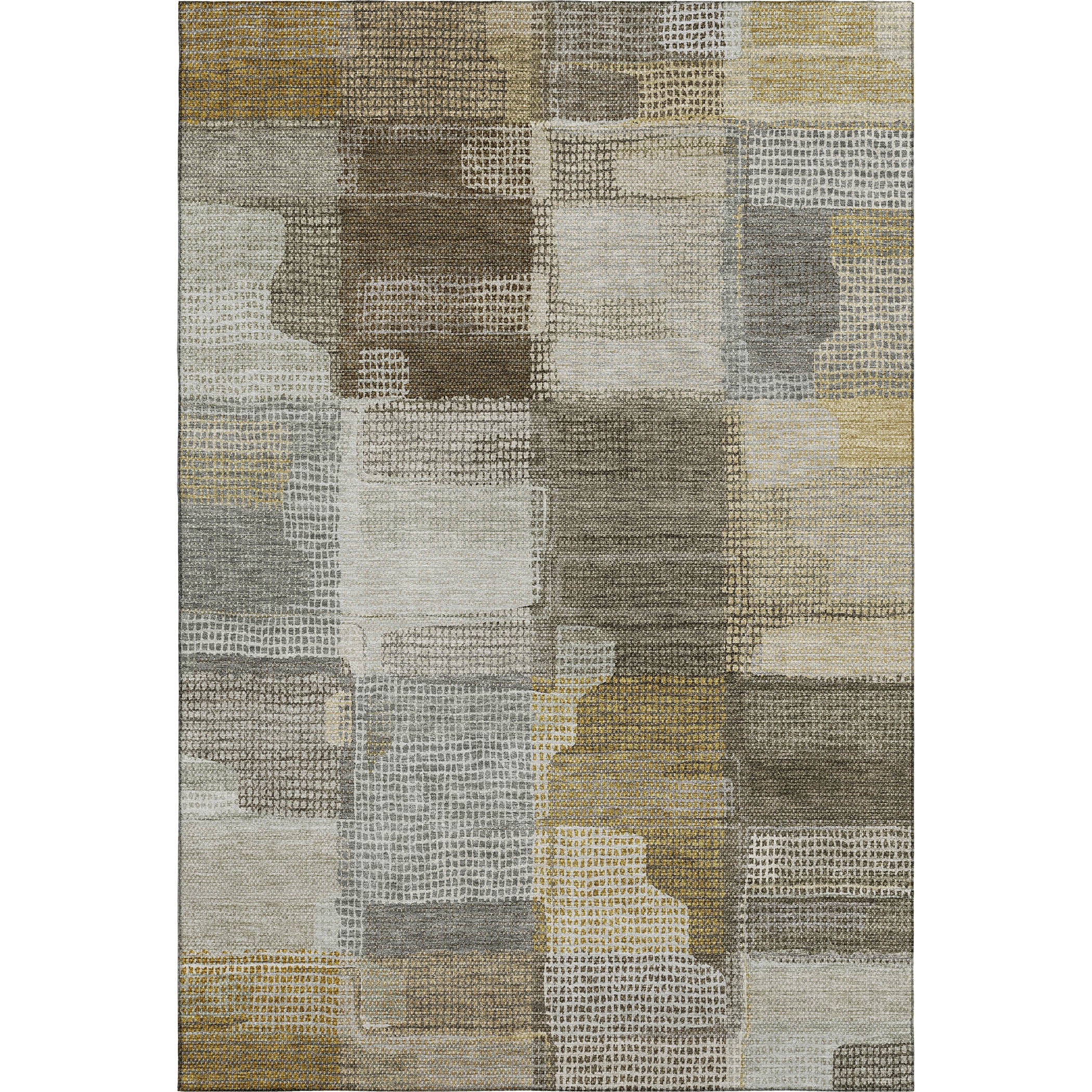 Luxury Washable Indoor/Outdoor Transitional RN10 Taupe Brown Rug 2'6" x 3'10" #shape_Rectangle
