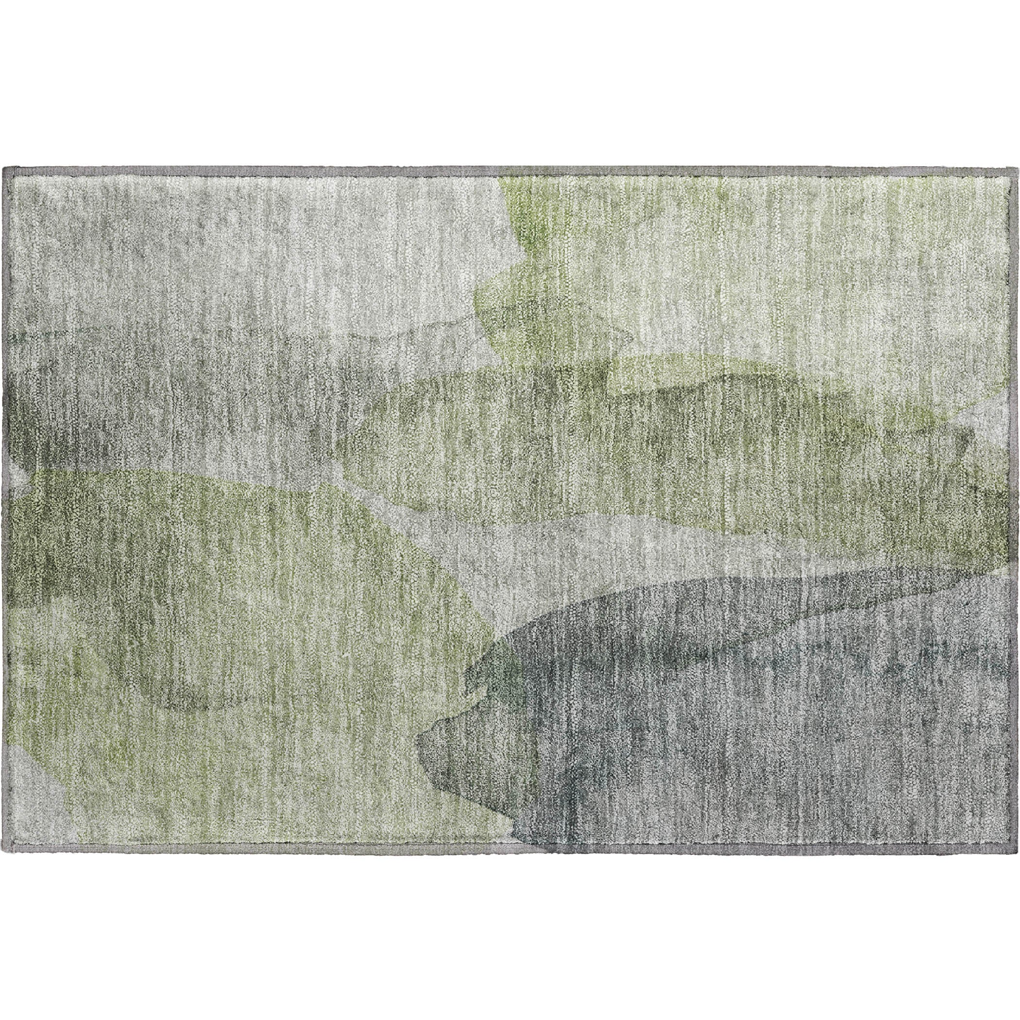 Luxury Washable Indoor/Outdoor Transitional RN12 Fern Green Rug 1'8" x 2'6" #shape_Rectangle