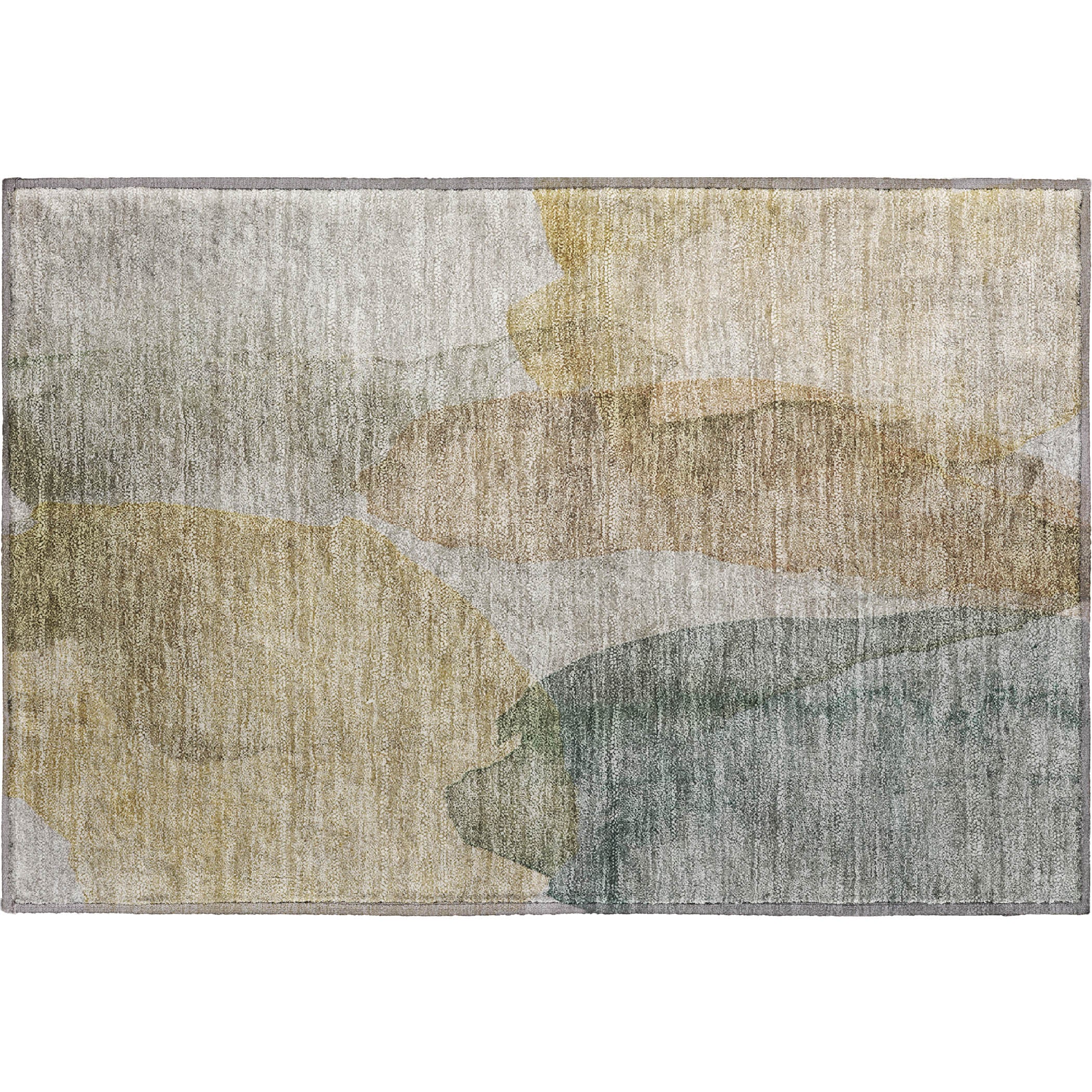 Luxury Washable Indoor/Outdoor Transitional RN12 Wheat Gold Rug 1'8" x 2'6" #shape_Rectangle
