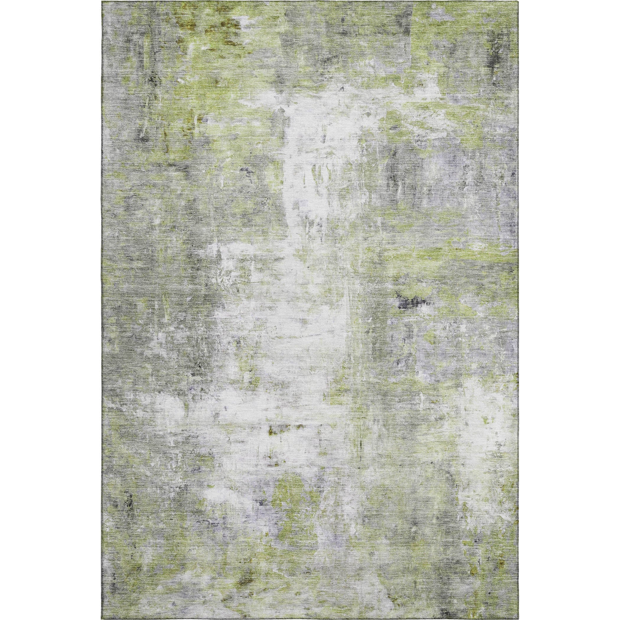 Luxury Washable Indoor/Outdoor Transitional RN1 Aloe Green Rug 2'6" x 3'10" #shape_Rectangle