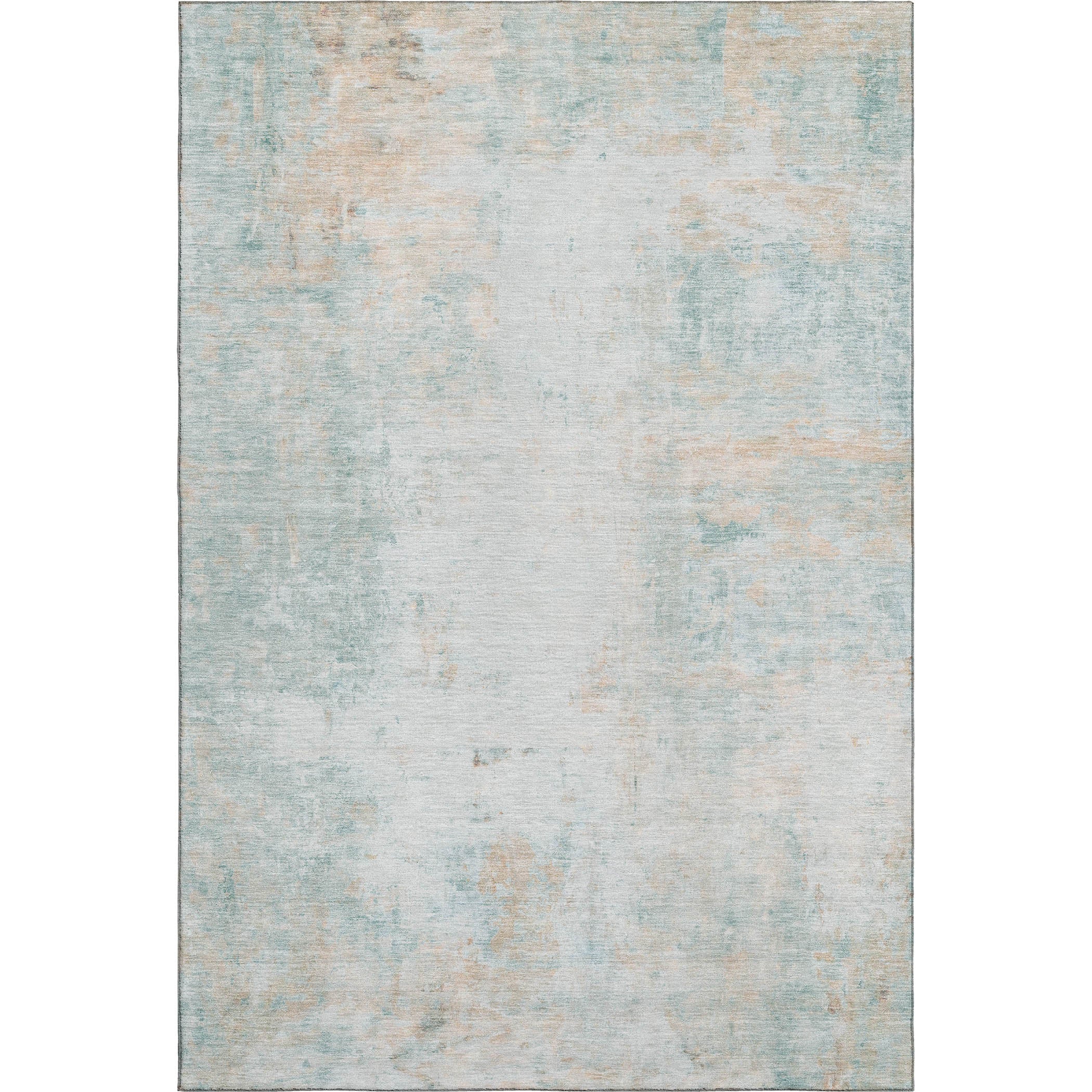 Luxury Washable Indoor/Outdoor Transitional RN1 Seafoam Blue Rug 2'6" x 3'10" #shape_Rectangle