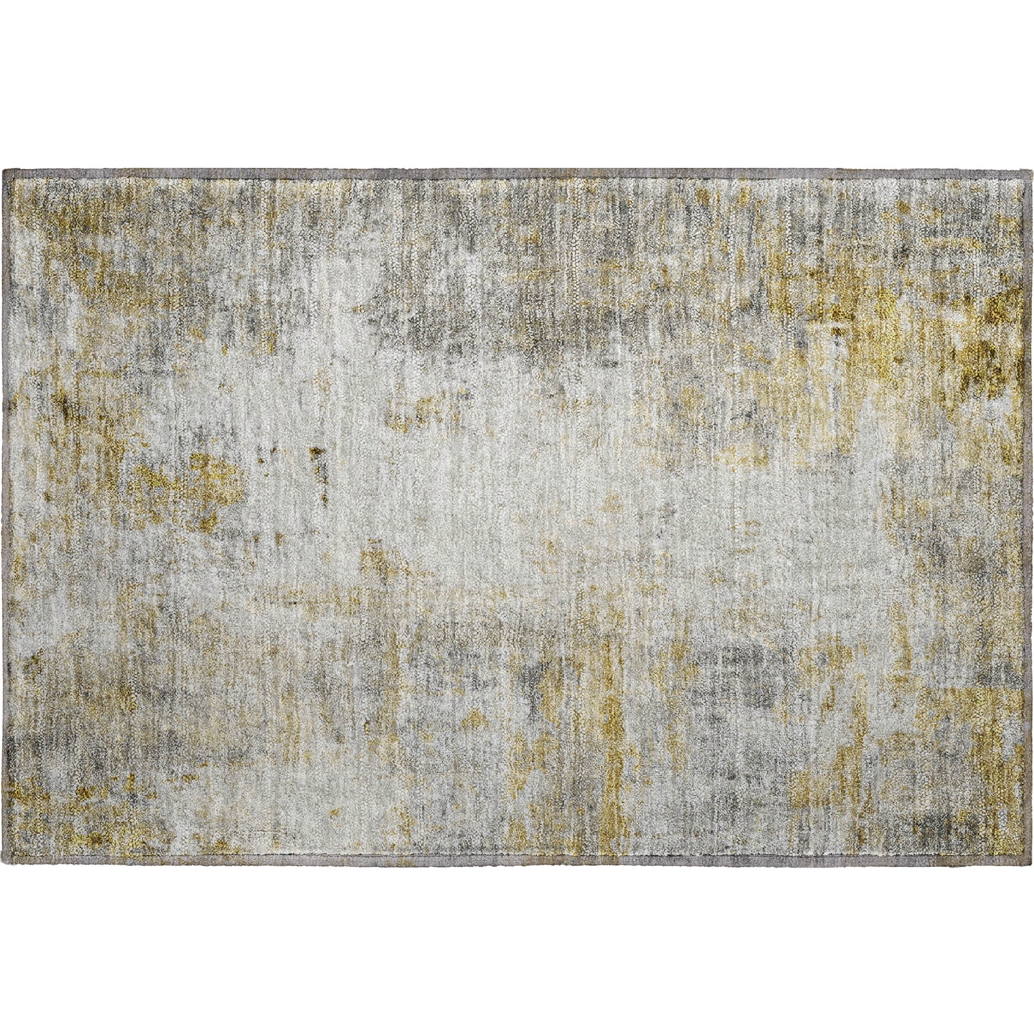 Luxury Washable Indoor/Outdoor Transitional RN1 Taupe Brown Rug 1'8" x 2'6" #shape_Rectangle