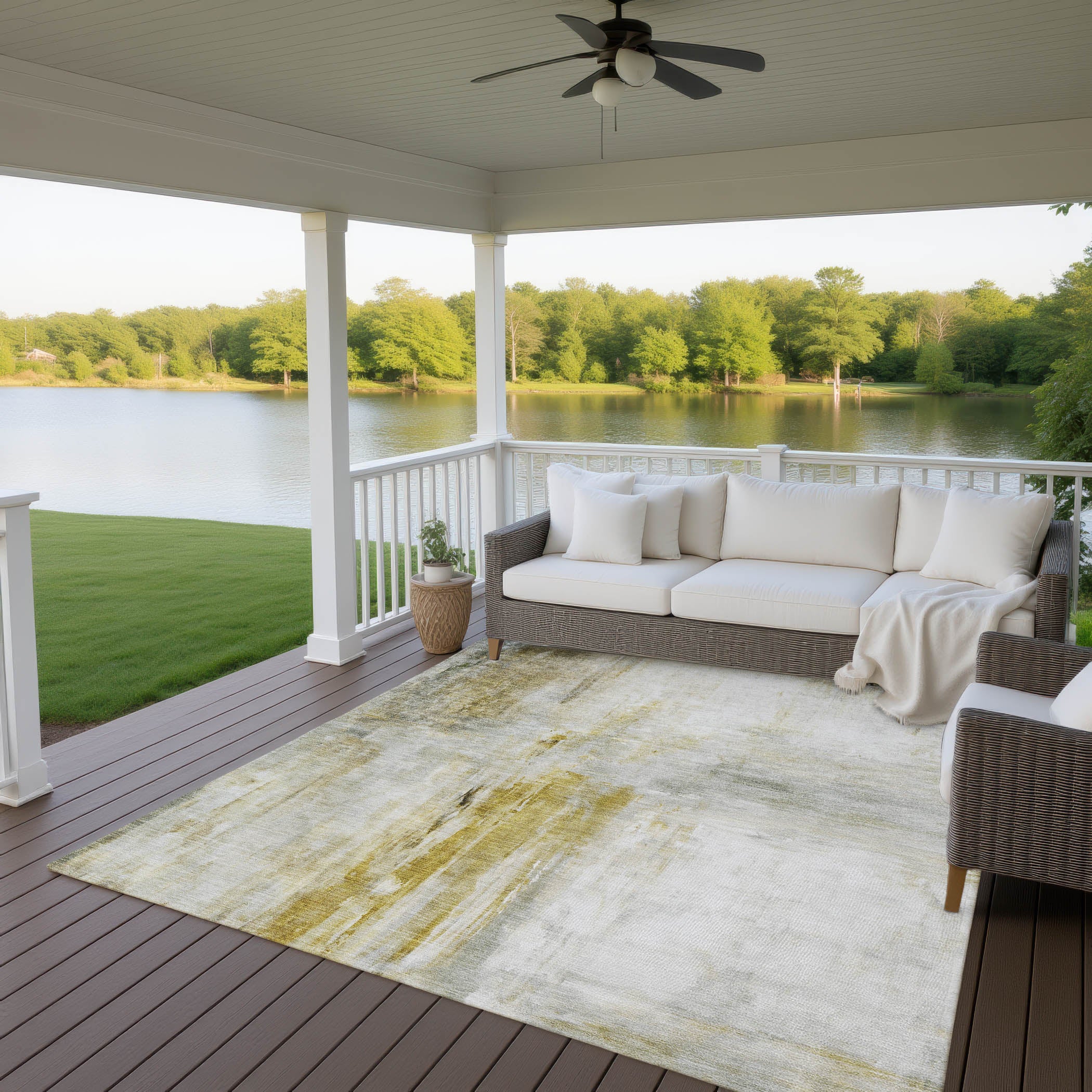 Luxury Washable Indoor/Outdoor Transitional RN2 Taupe Brown Rug 2'6" x 3'10" #shape_Rectangle