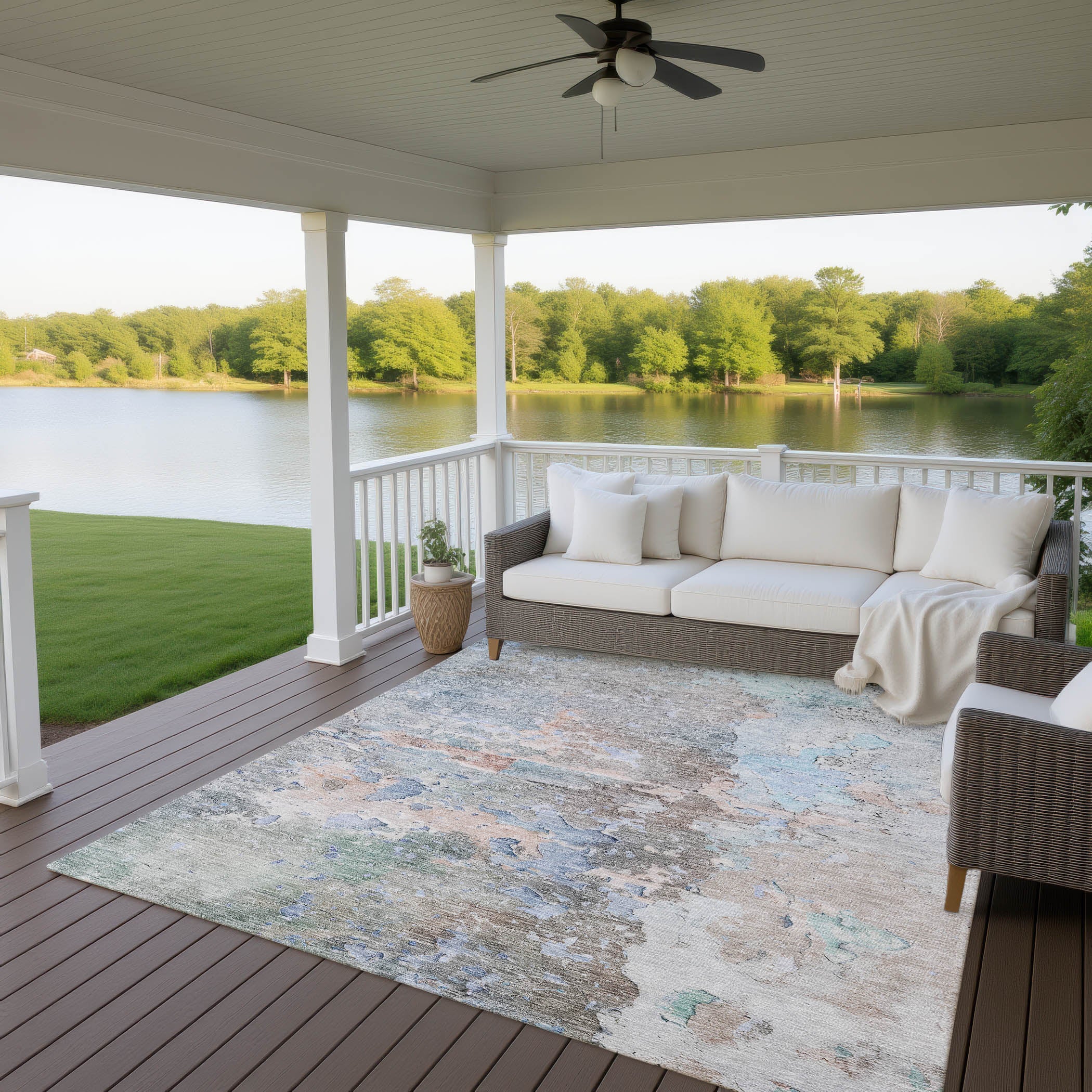 Luxury Washable Indoor/Outdoor Transitional RN3 Taupe Brown Rug 2'6" x 3'10" #shape_Rectangle