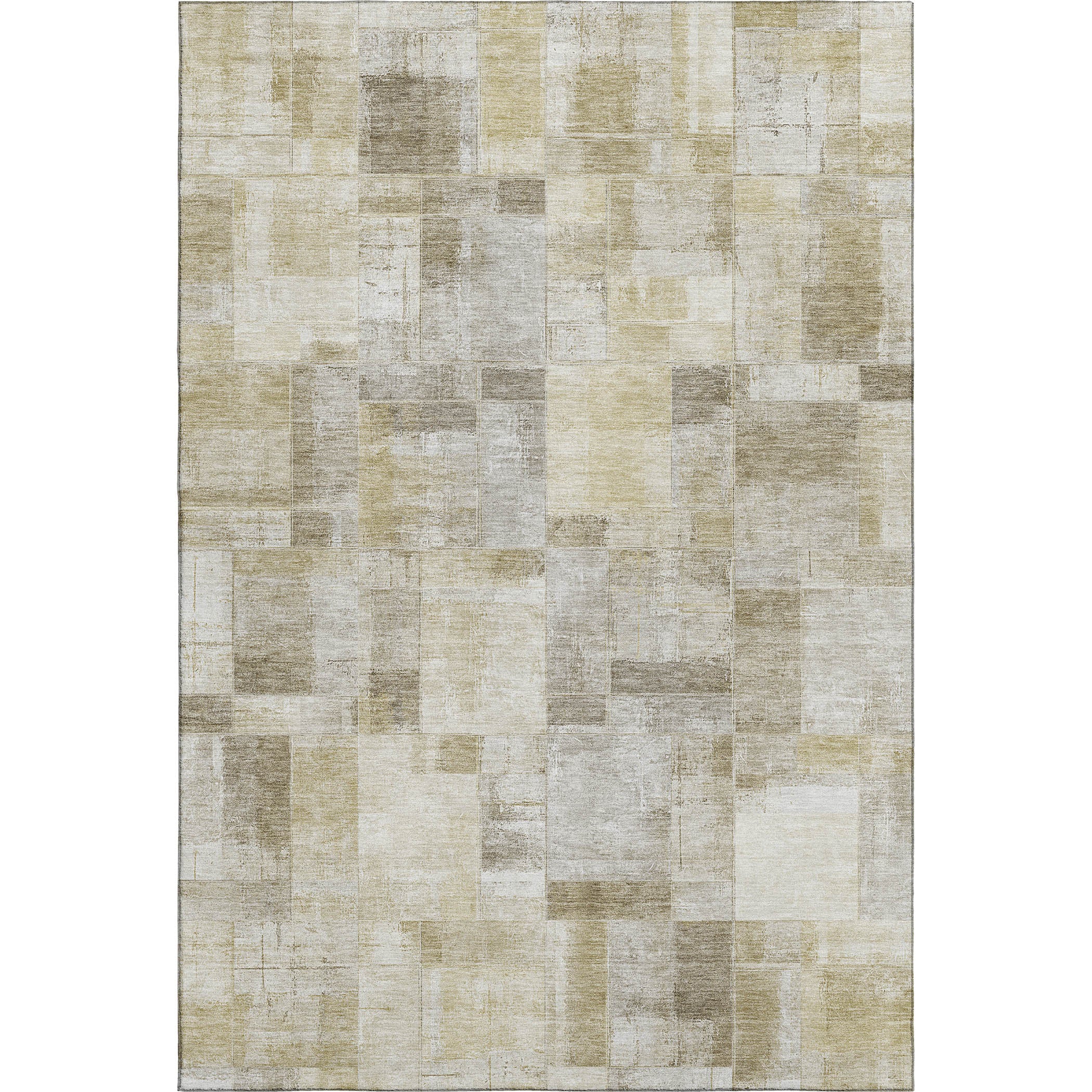 Luxury Washable Indoor/Outdoor Transitional RN4 Beige Brown Rug 2'6" x 3'10" #shape_Rectangle