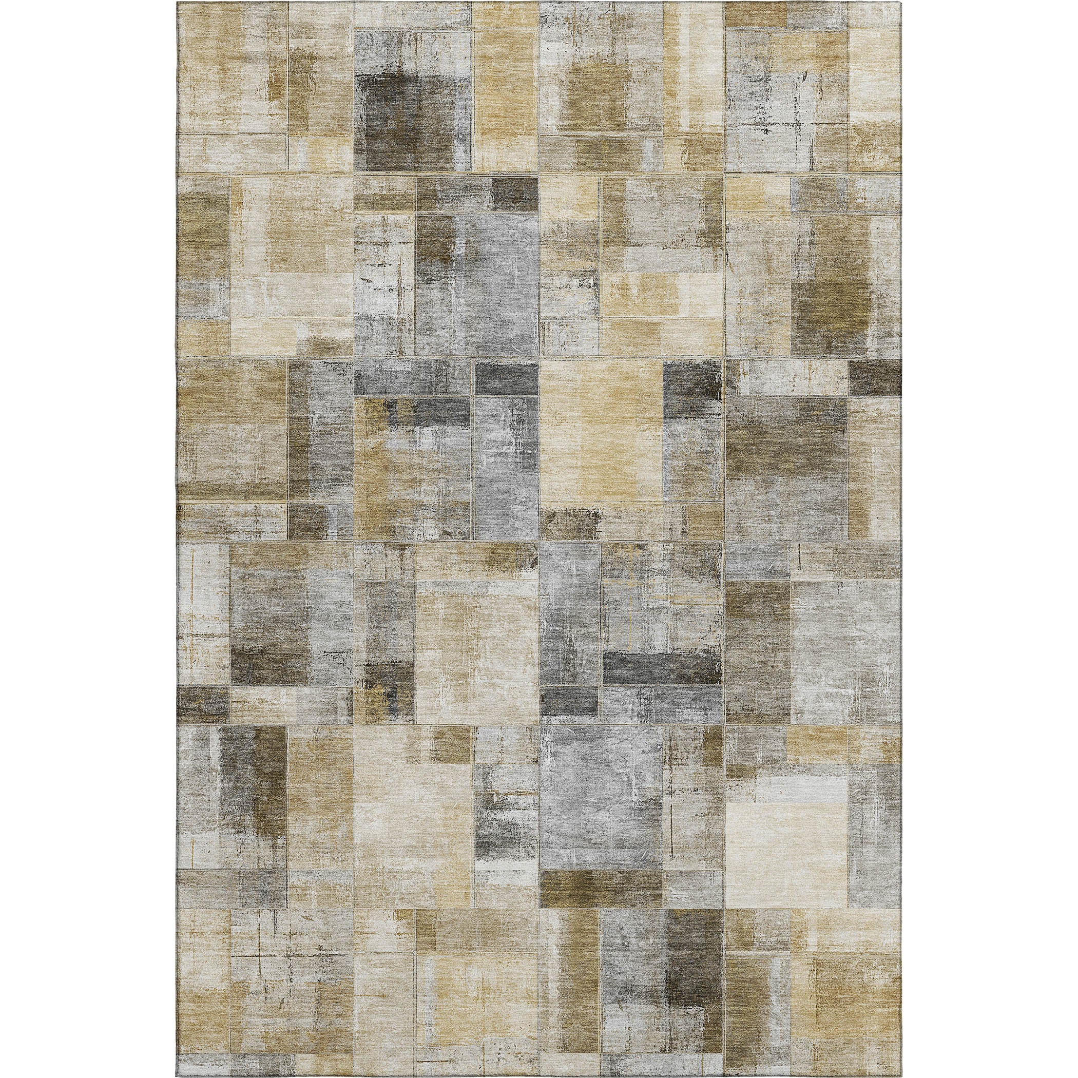 Luxury Washable Indoor/Outdoor Transitional RN4 Granite Gray Rug 2'6" x 3'10" #shape_Rectangle