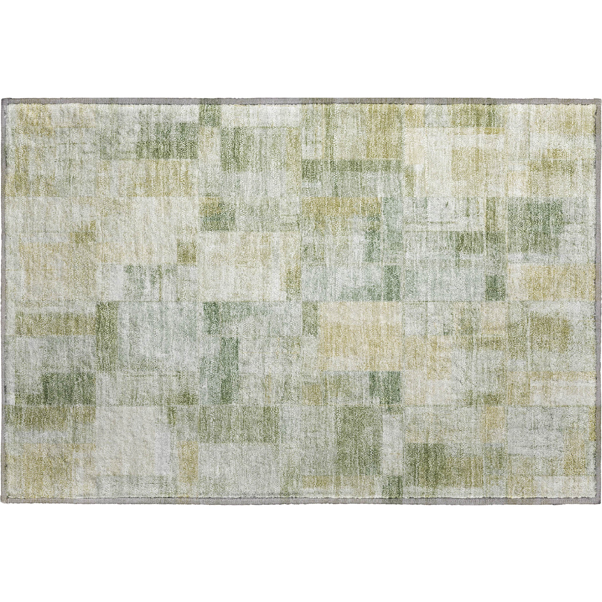 Luxury Washable Indoor/Outdoor Transitional RN4 Sage Green Rug 1'8" x 2'6" #shape_Rectangle