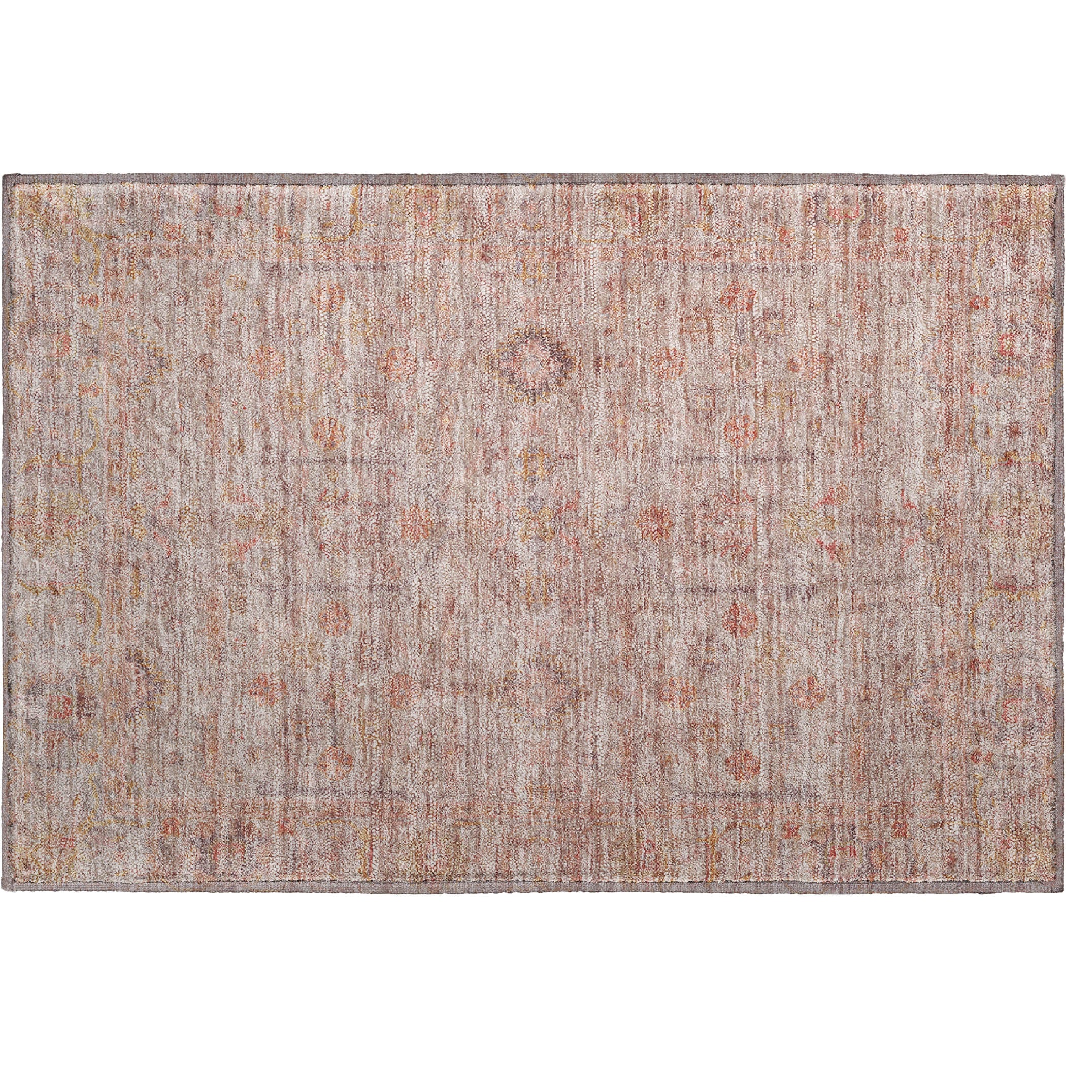 Luxury Washable Indoor/Outdoor Transitional RN5 Coral Orange Rug 1'8" x 2'6" #shape_Rectangle