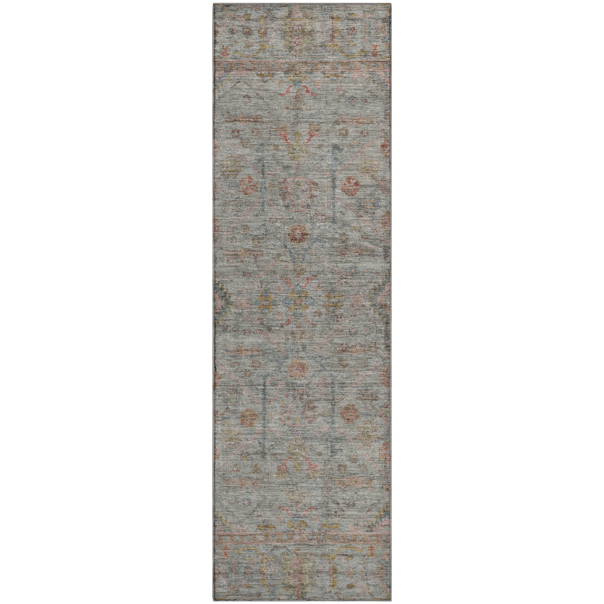 Luxury Washable Indoor/Outdoor Transitional RN5 Taupe Brown Rug 2'3" x 7'6" #shape_Runner