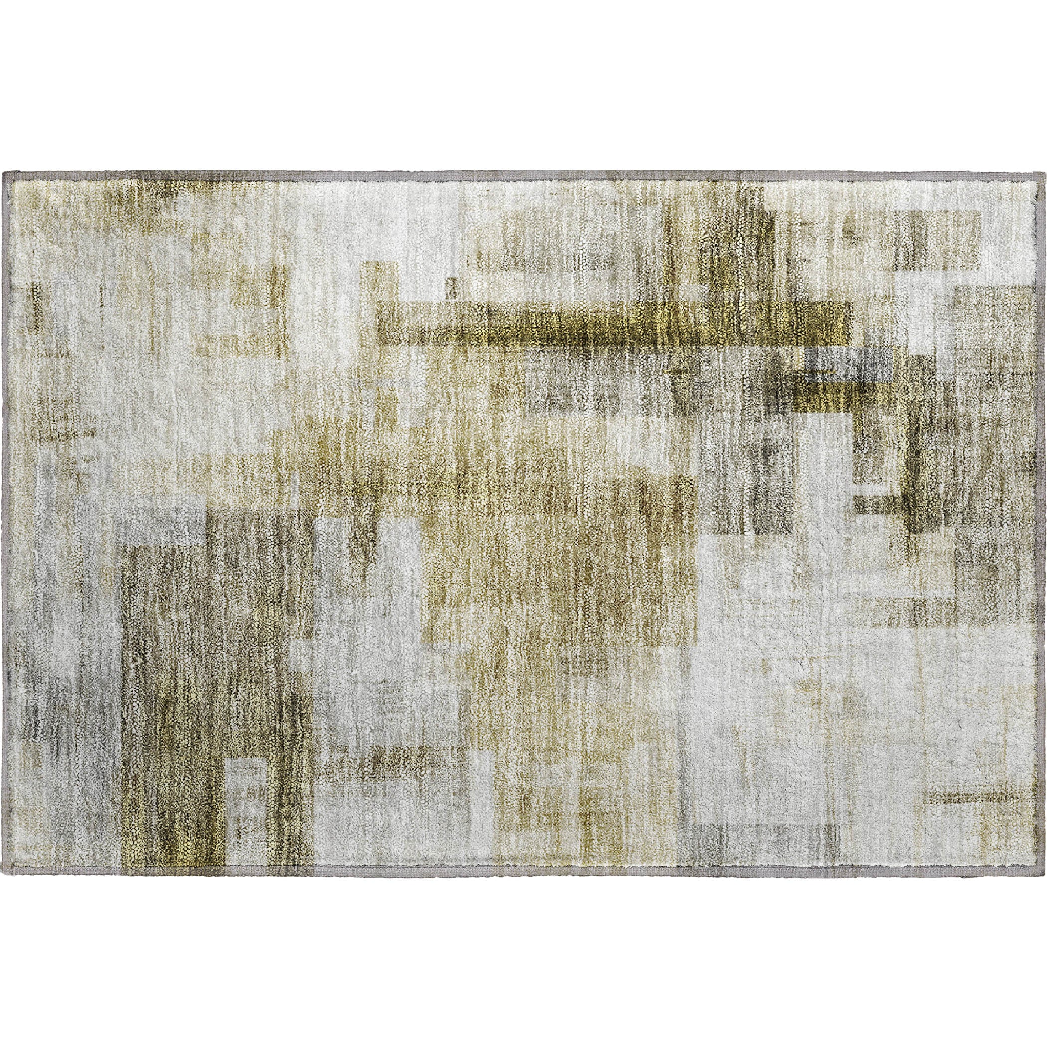 Luxury Washable Indoor/Outdoor Transitional RN6 Taupe Brown Rug 1'8" x 2'6" #shape_Rectangle