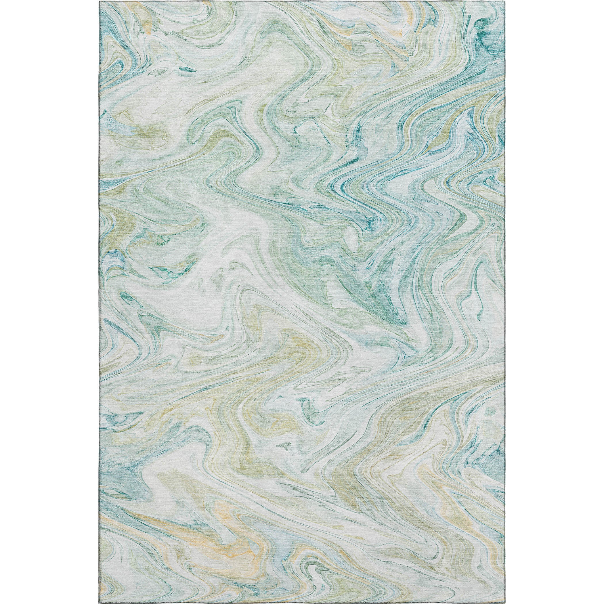 Luxury Washable Indoor/Outdoor Transitional RN8 Sky Blue Rug 2'6" x 3'10" #shape_Rectangle