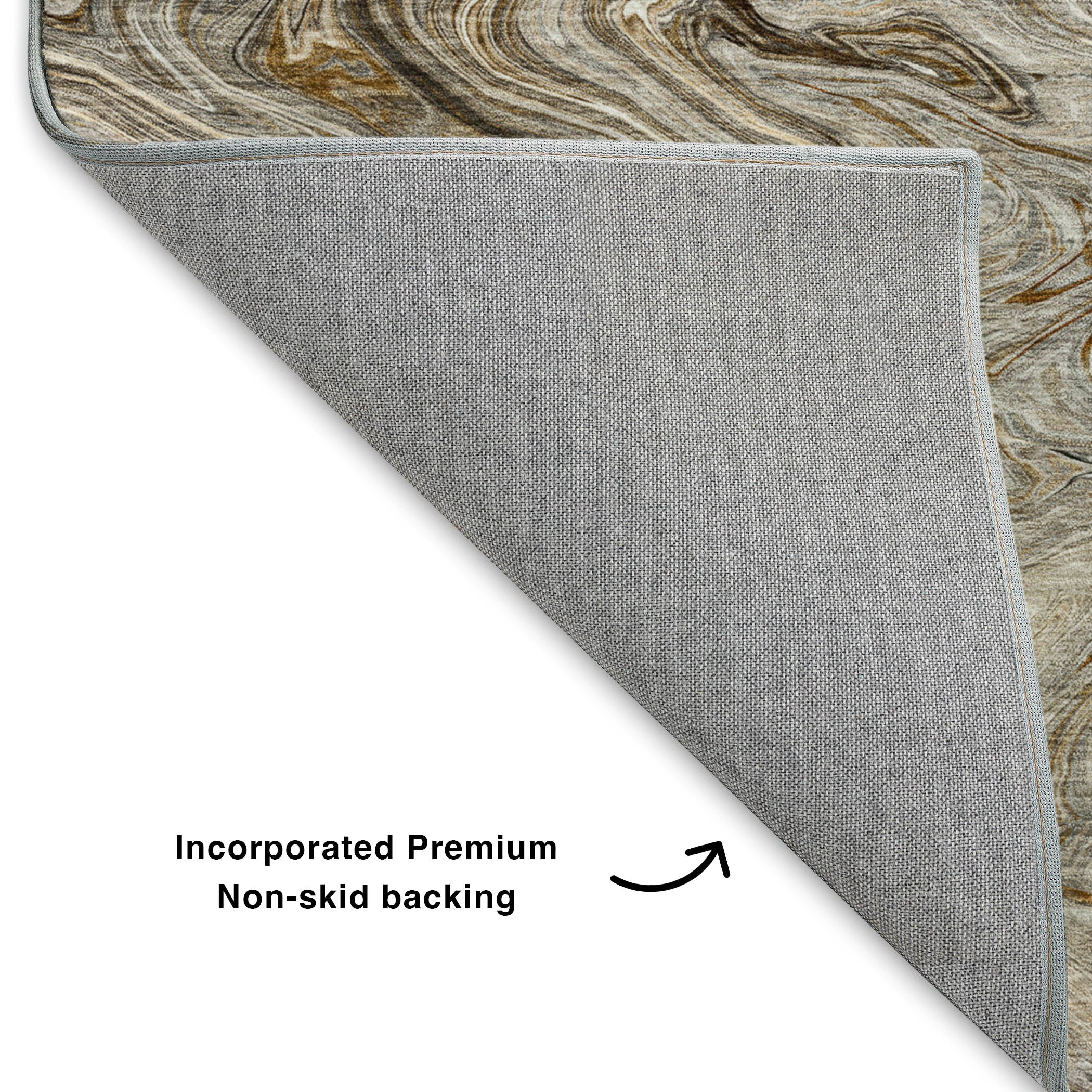Luxury Washable Indoor/Outdoor Transitional RN8 Taupe Brown Rug 1'8" x 2'6" #shape_Rectangle