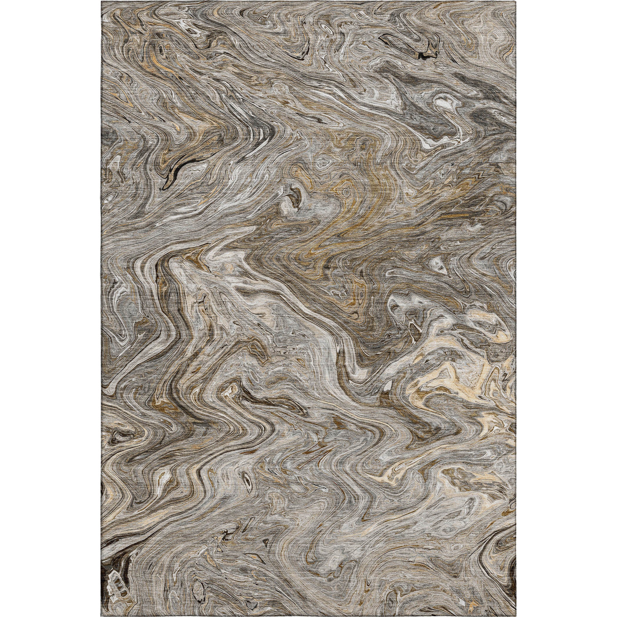 Luxury Washable Indoor/Outdoor Transitional RN8 Taupe Brown Rug 2'6" x 3'10" #shape_Rectangle