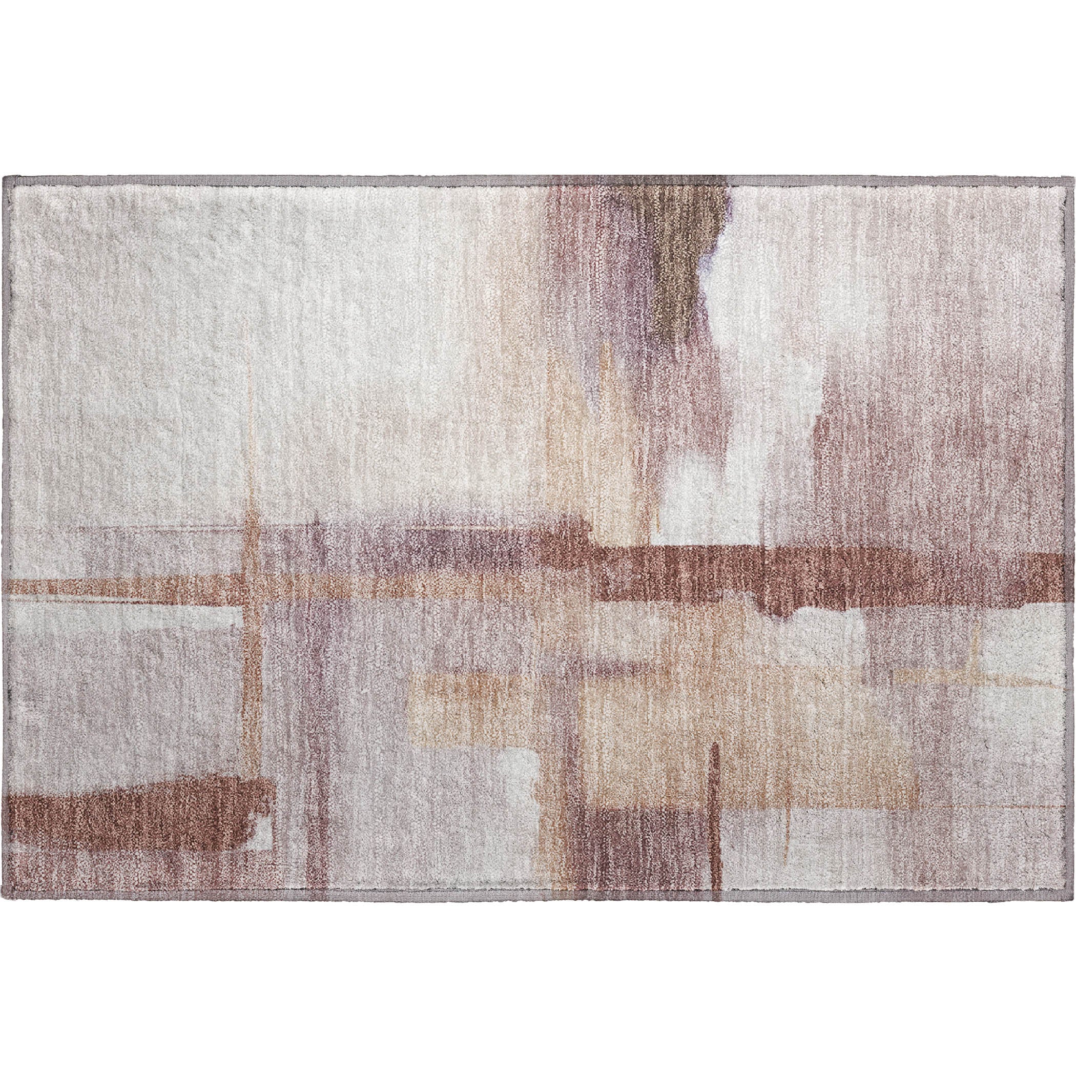 Luxury Washable Indoor/Outdoor Transitional RN9 Blush Pink Rug 1'8" x 2'6" #shape_Rectangle