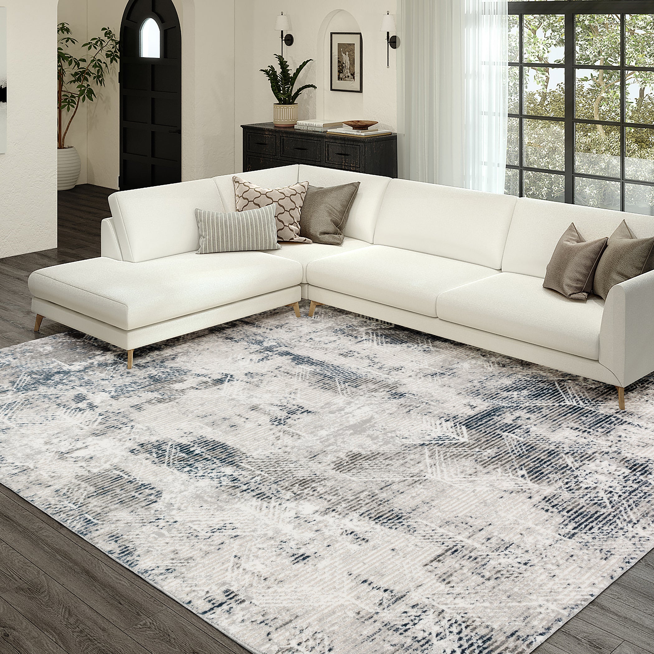 Transitional RR1 Gray Rug 3'2" x 5'1" #shape_Rectangle