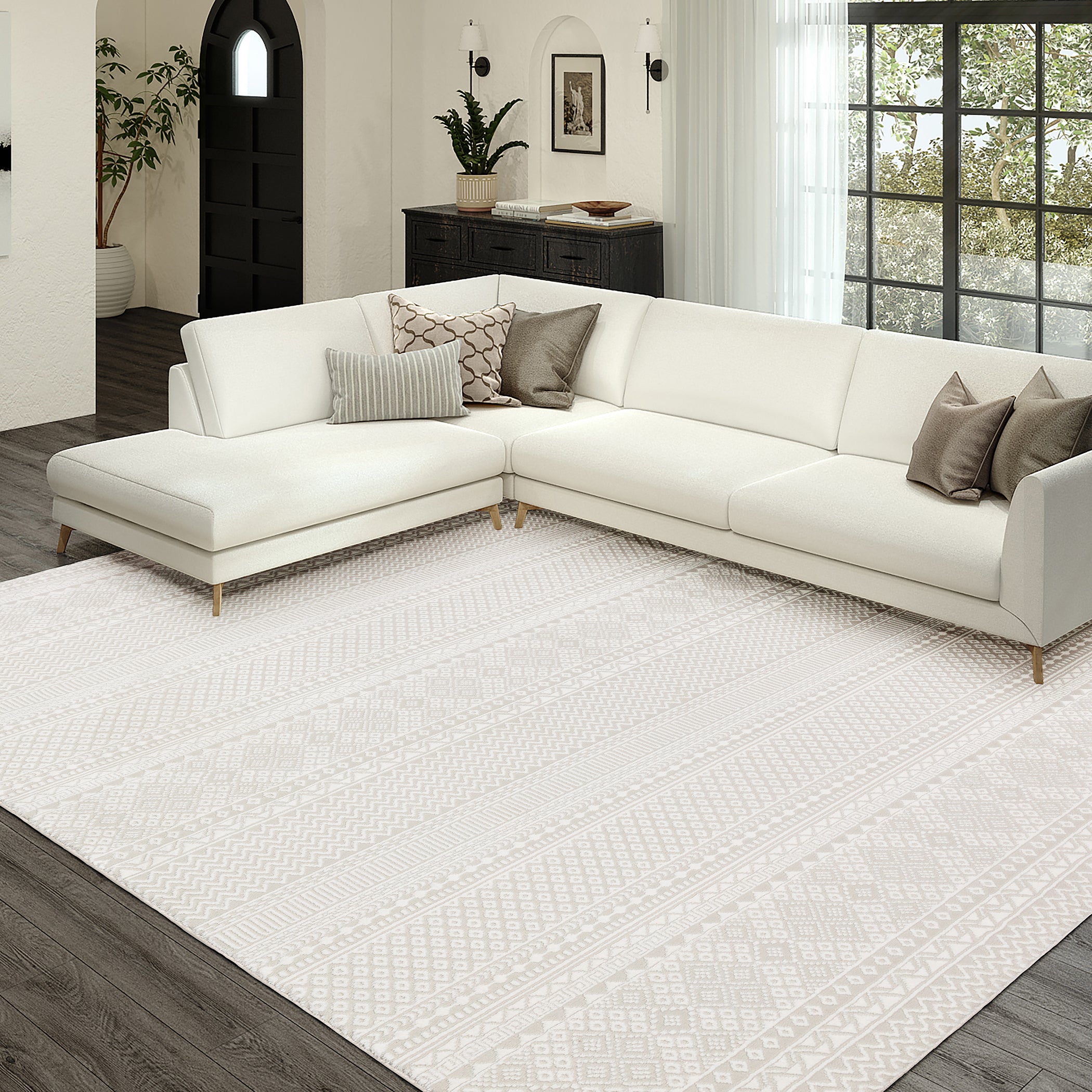 Transitional RR2 Ivory Rug 3'2" x 5'1" #shape_Rectangle
