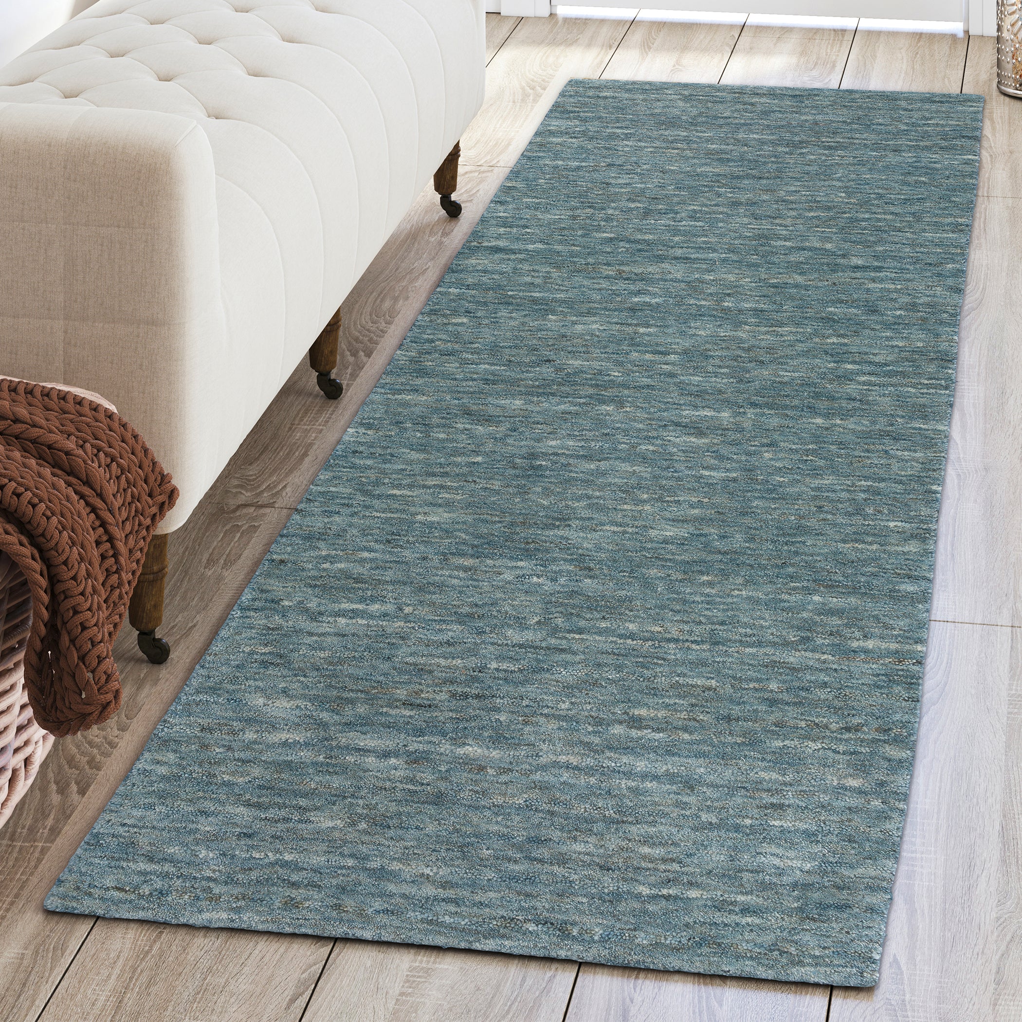 Casual RY7 Lakeview Blue Wool Rug 2'3" x 7'6" #shape_Runner