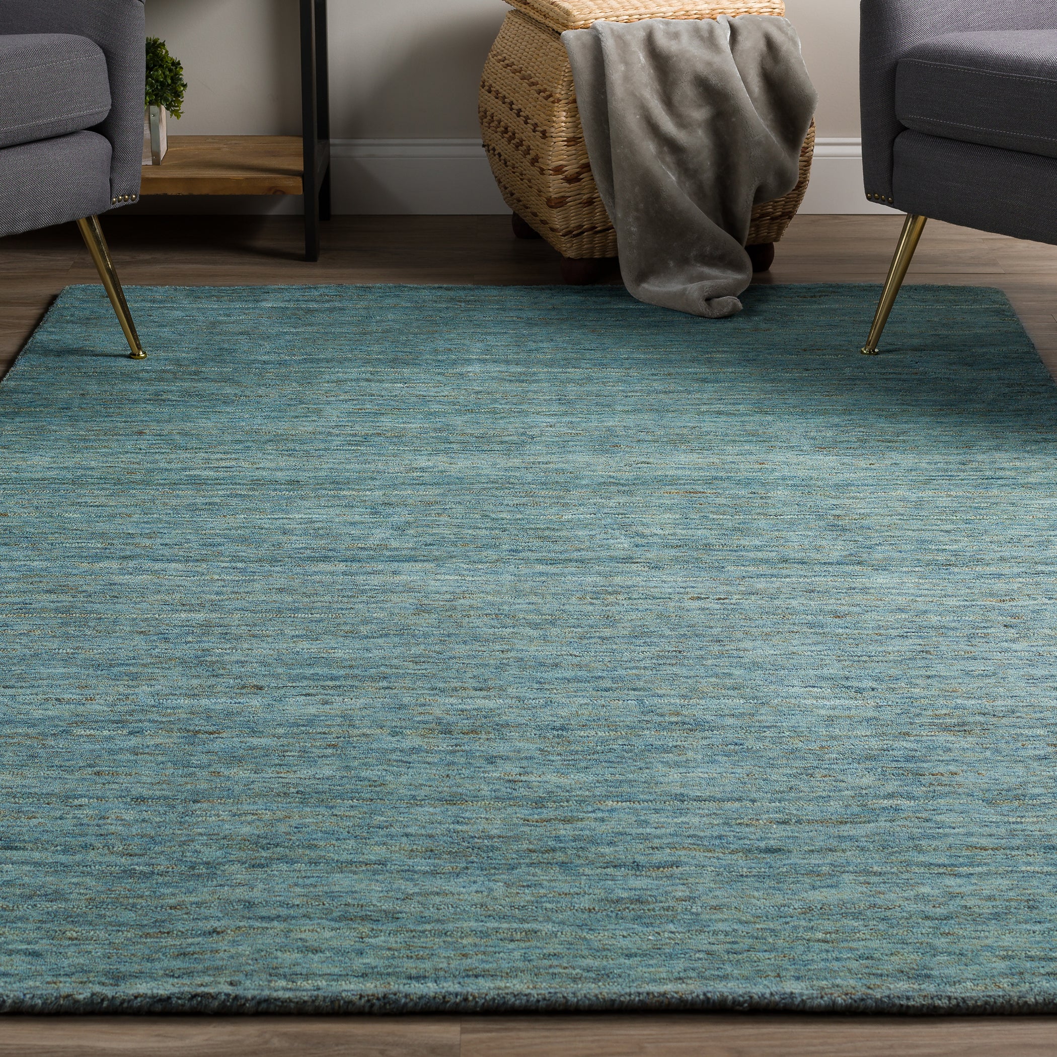Casual RY7 Lakeview Blue Wool Rug 3'6" x 5'6" #shape_Rectangle