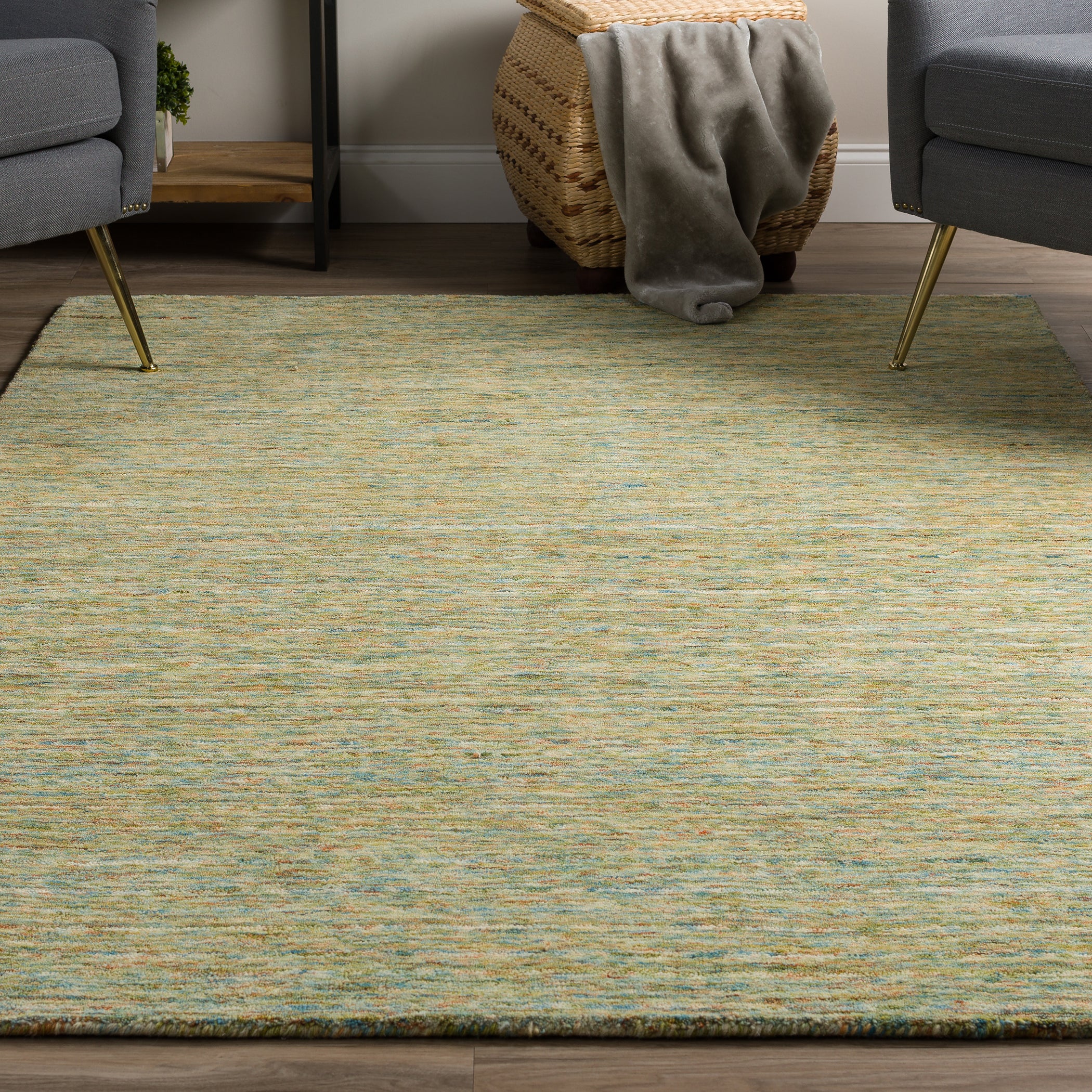 Casual RY7 Meadow Green Wool Rug 2' x 3' #shape_Rectangle