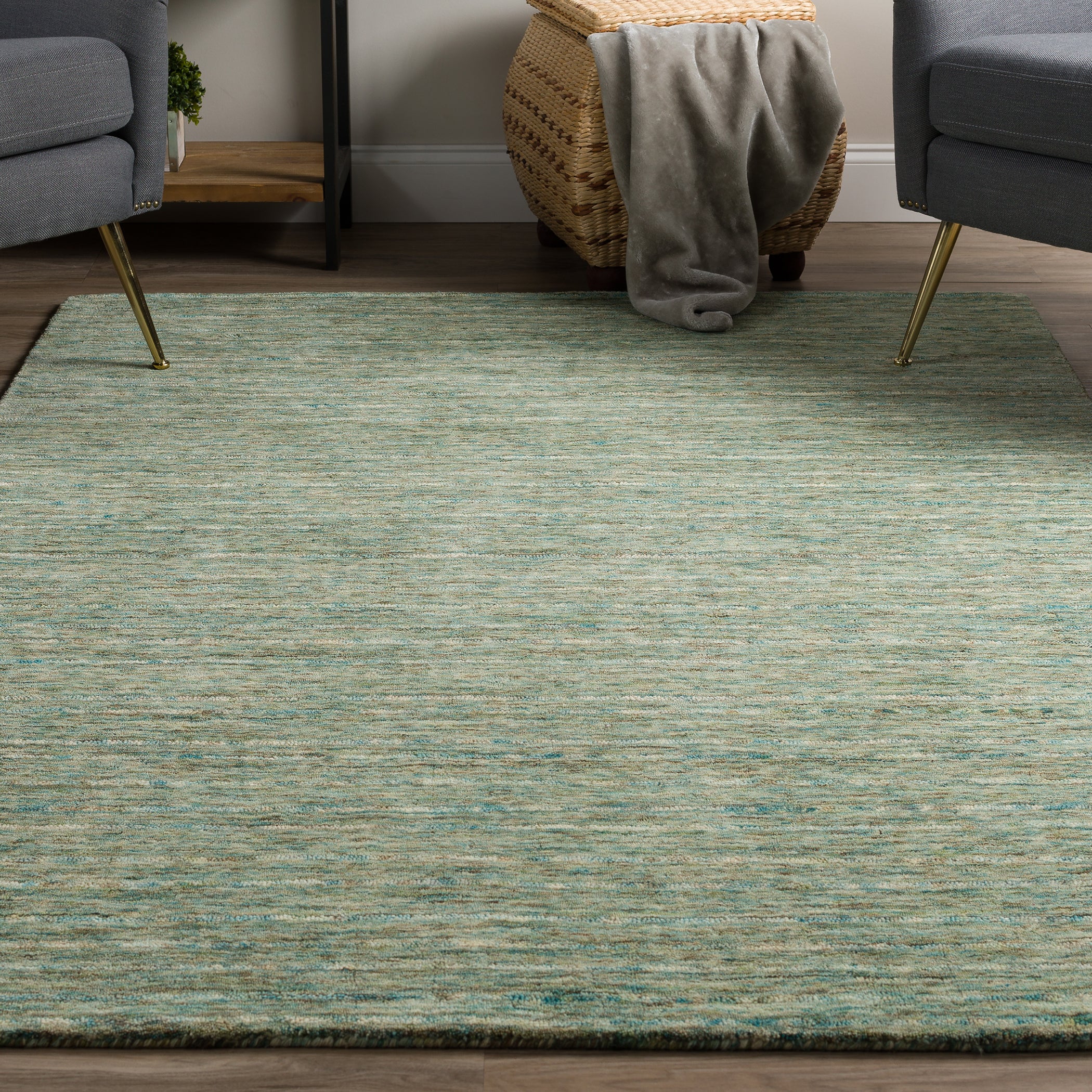 Casual RY7 Turquoise Blue Wool Rug 2' x 3' #shape_Rectangle