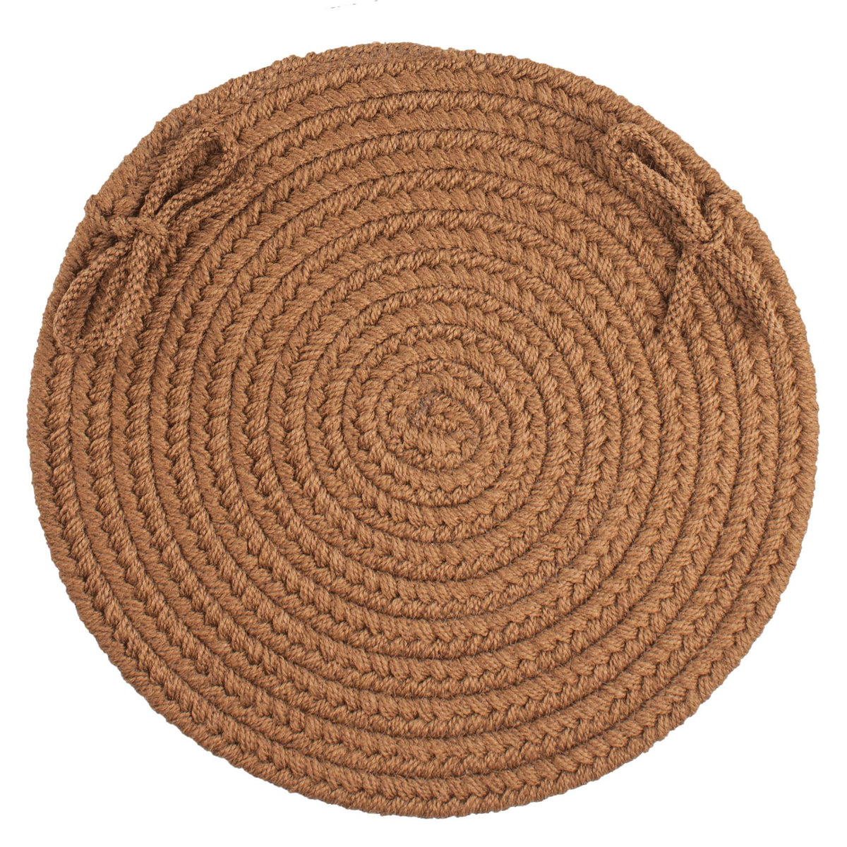 Maui Braided Chair Pad - Light Brown - 15 inch round with ties