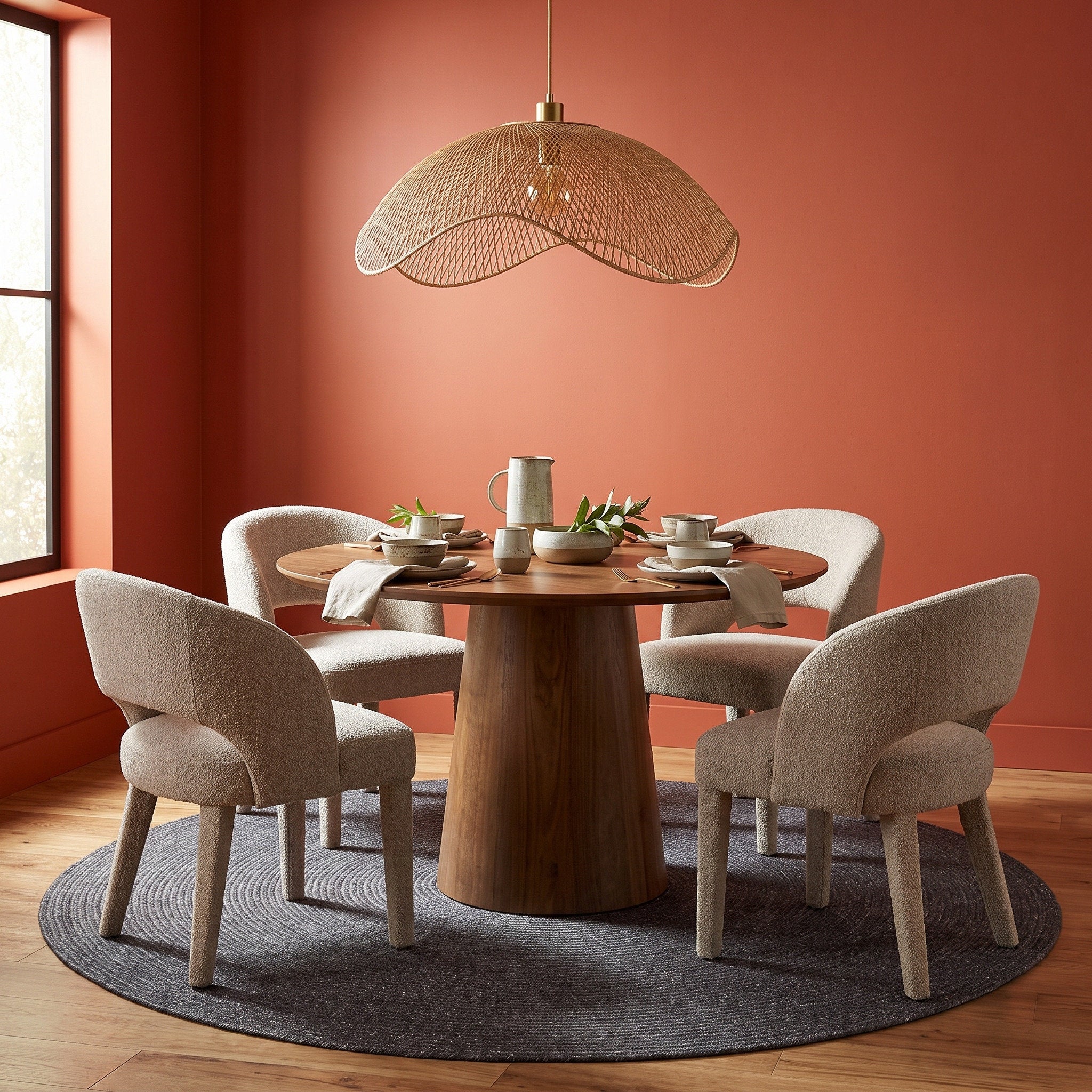 Angier Braided Indoor/Outdoor Rug - Charcoal Gray Round 5' Round #shape_Round