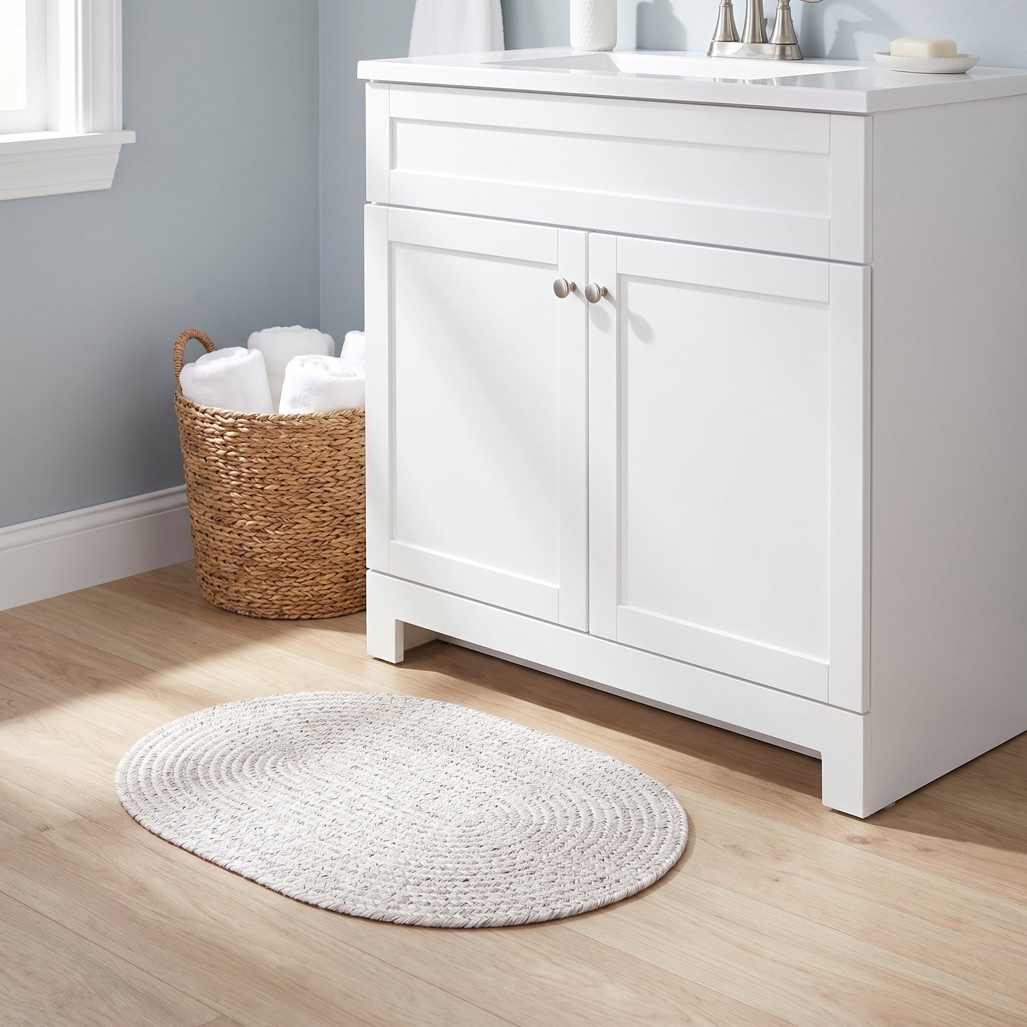 Angier Braided Indoor/Outdoor Rug - Ivory / Gray Oval 2' X 3' #shape_Oval