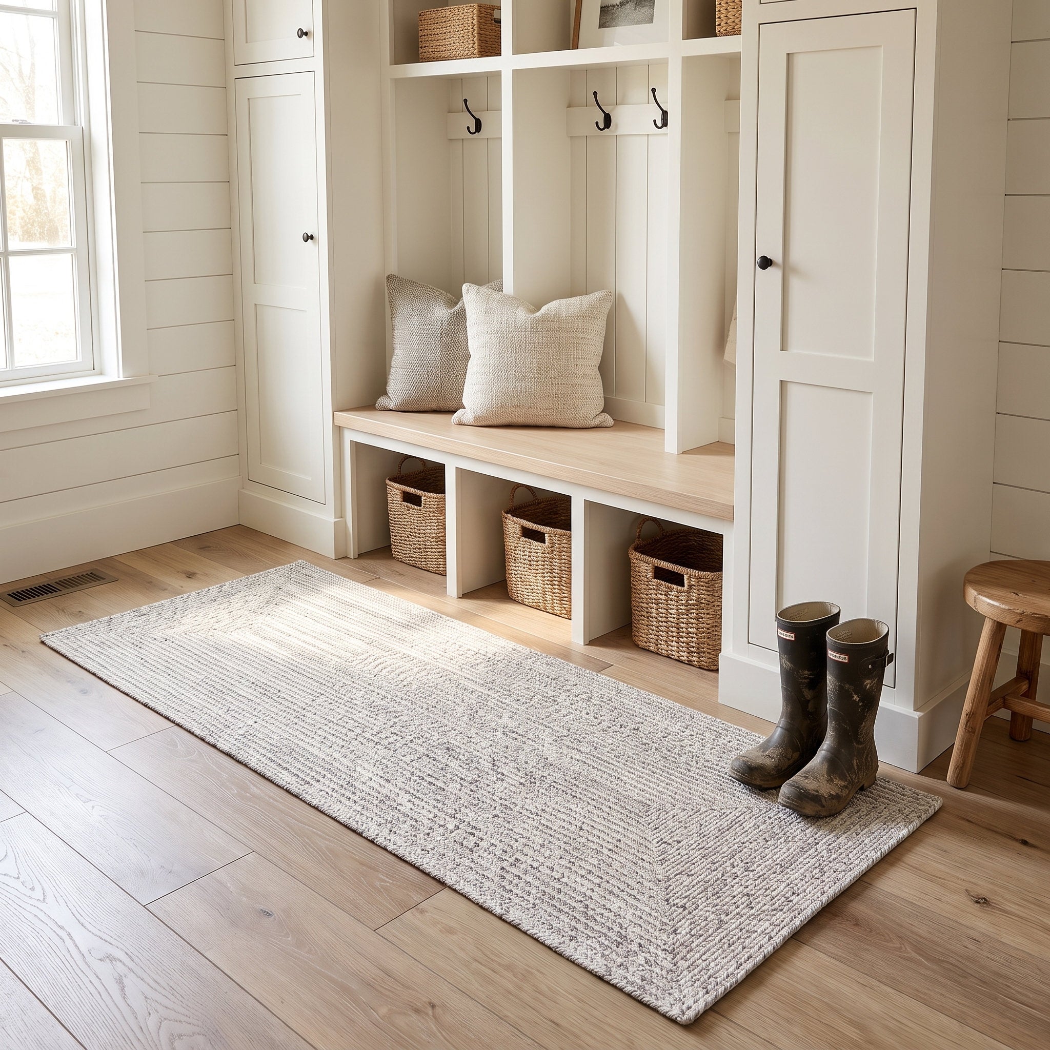 Angier Braided Indoor/Outdoor Rug - Ivory / Gray Rectangle 2' X 4' #shape_Rectangle
