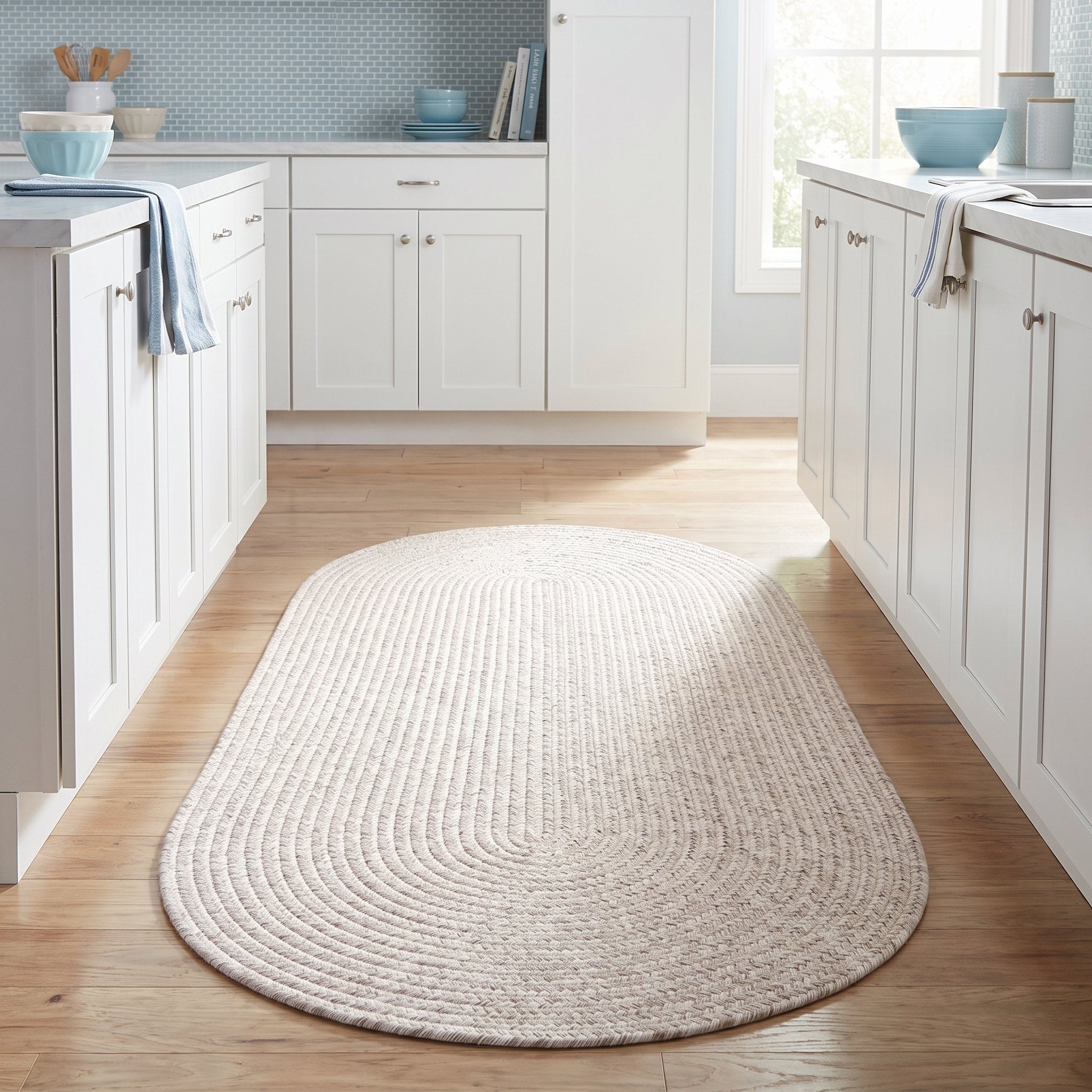 Angier Braided Indoor/Outdoor Rug - Ivory / Gray Oval 2' X 6' #shape_Oval