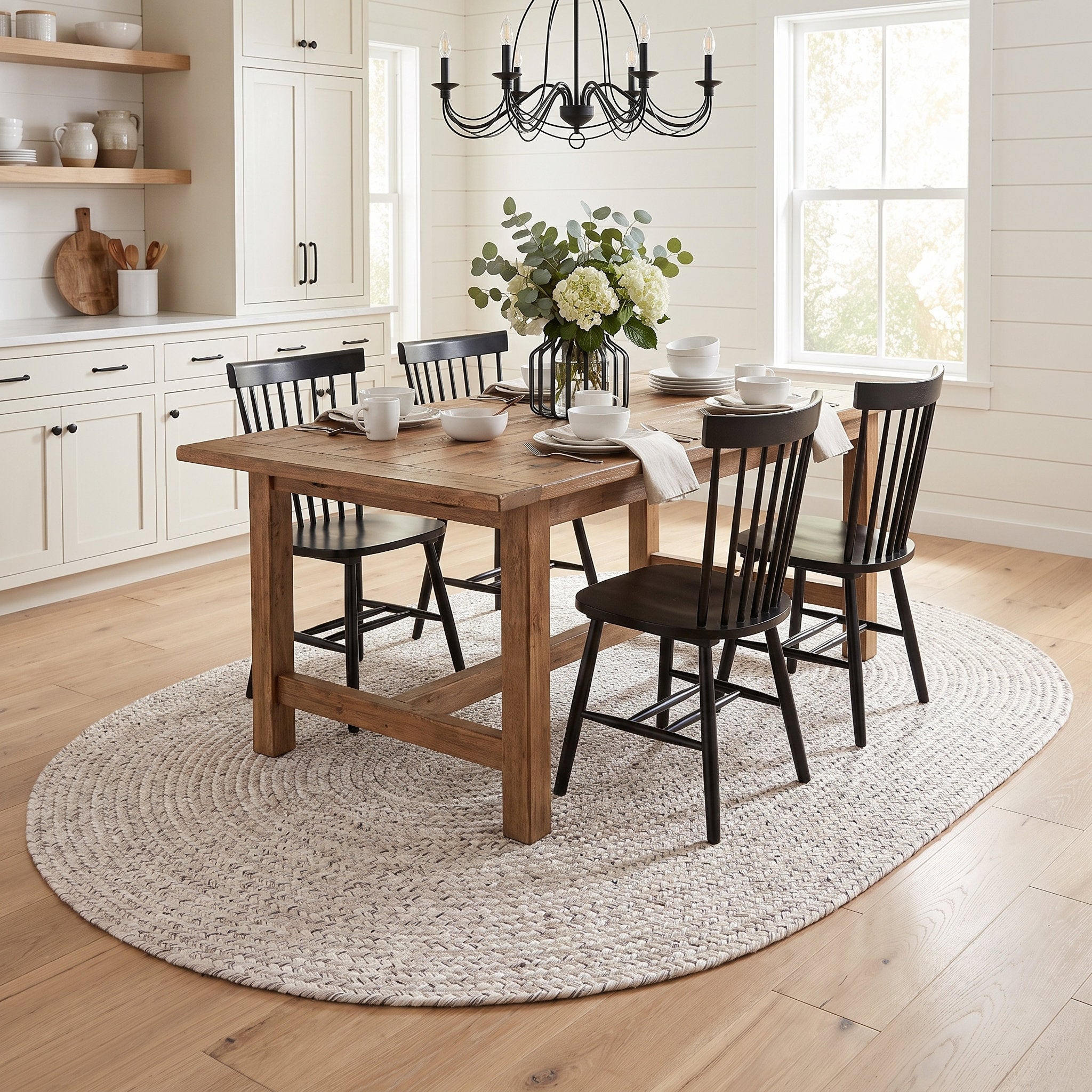 Angier Braided Indoor/Outdoor Rug - Ivory / Gray Oval 8' X 10' #shape_Oval