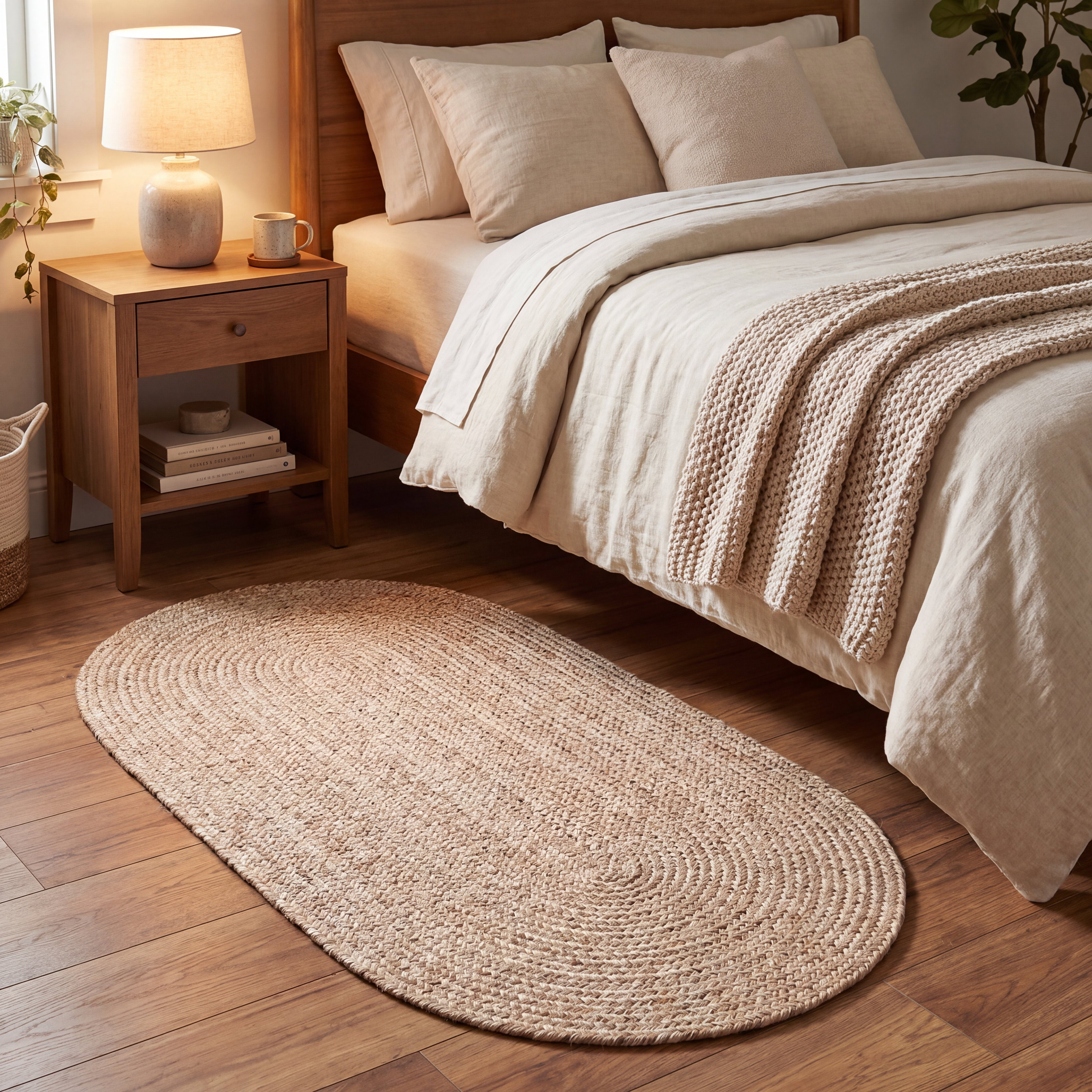 Angier Braided Indoor/Outdoor Rug - Oatmeal Beige Oval 2' X 4' #shape_Oval