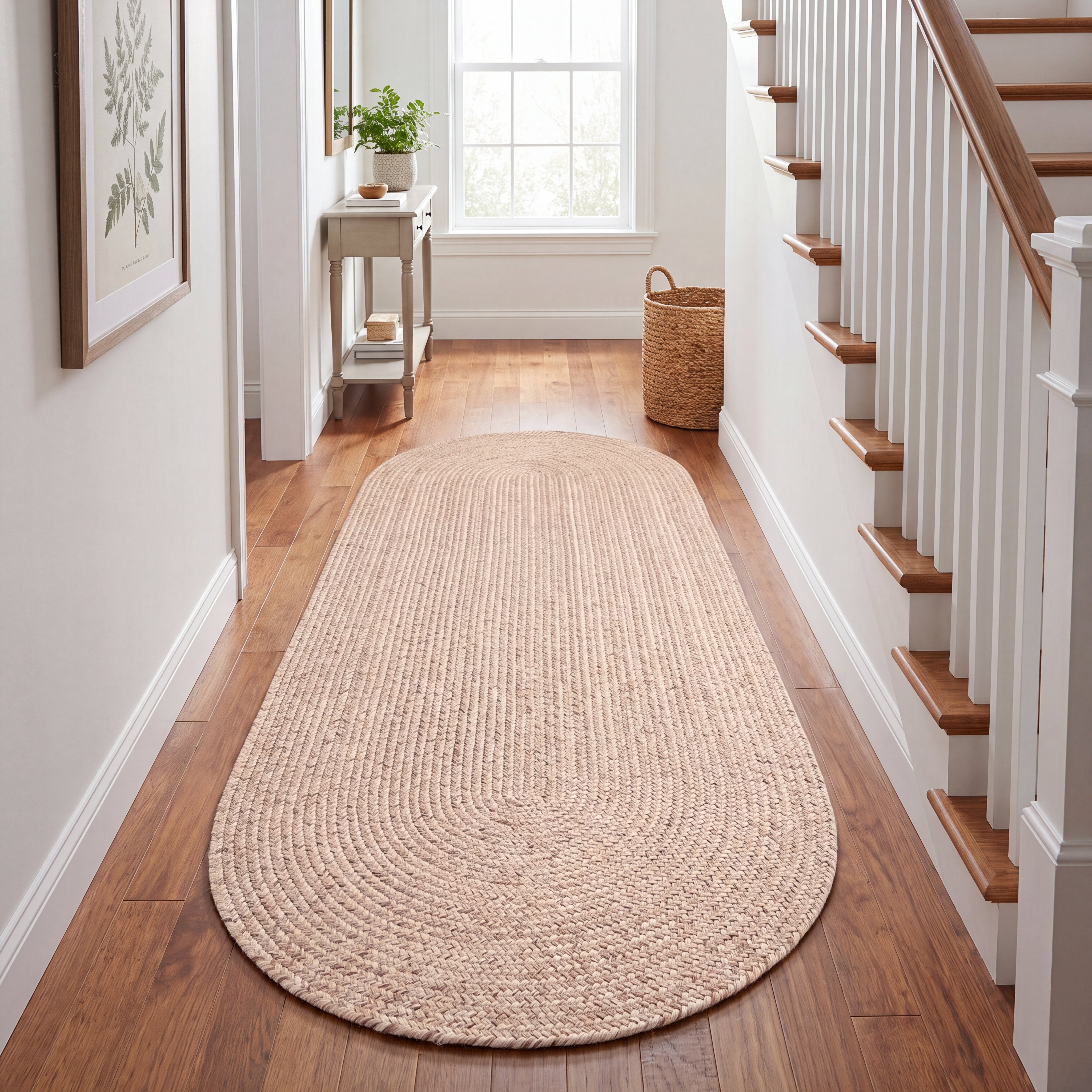 Angier Braided Indoor/Outdoor Rug - Oatmeal Beige Oval 2' X 6' #shape_Oval