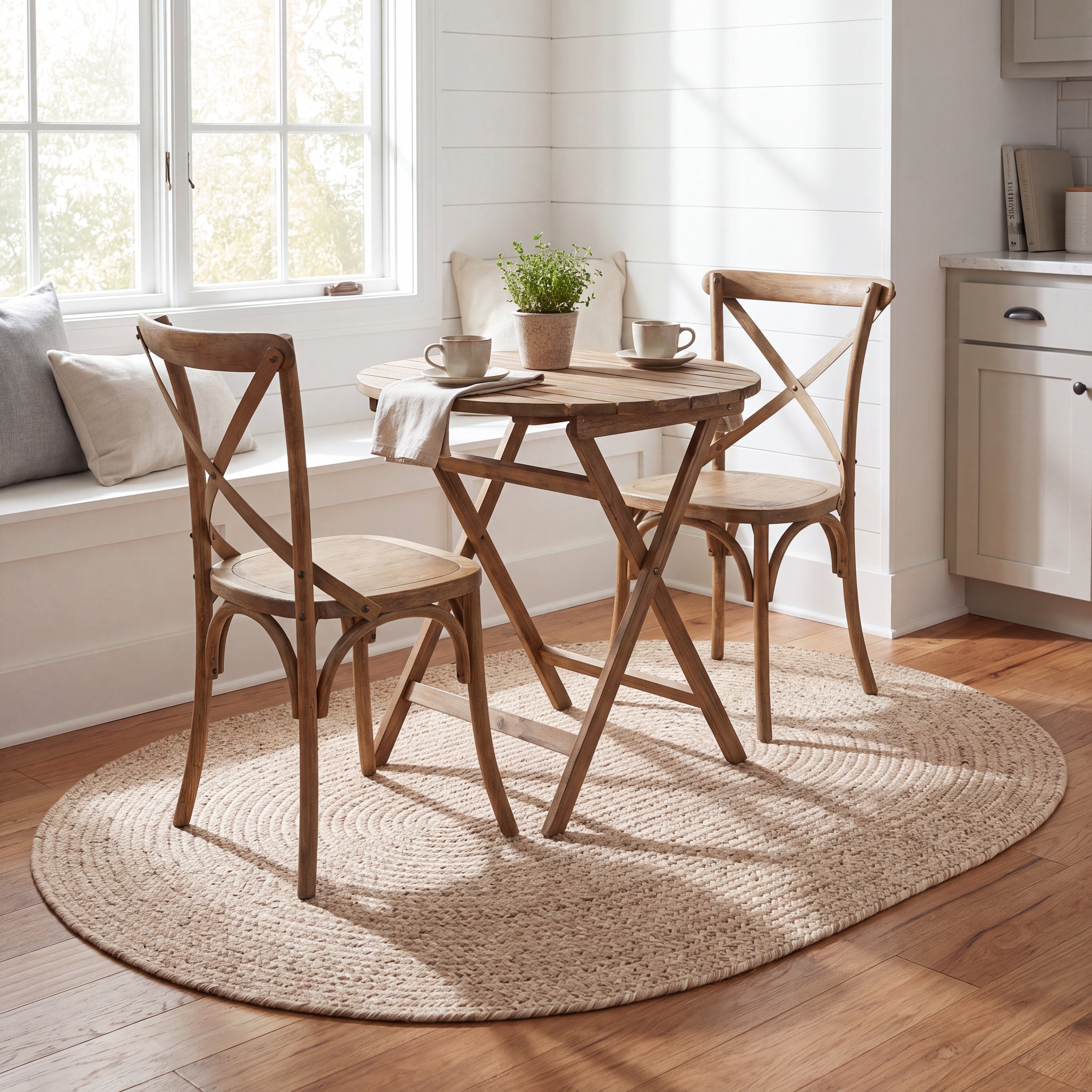 Angier Braided Indoor/Outdoor Rug - Oatmeal Beige Oval 3' X 5' #shape_Oval