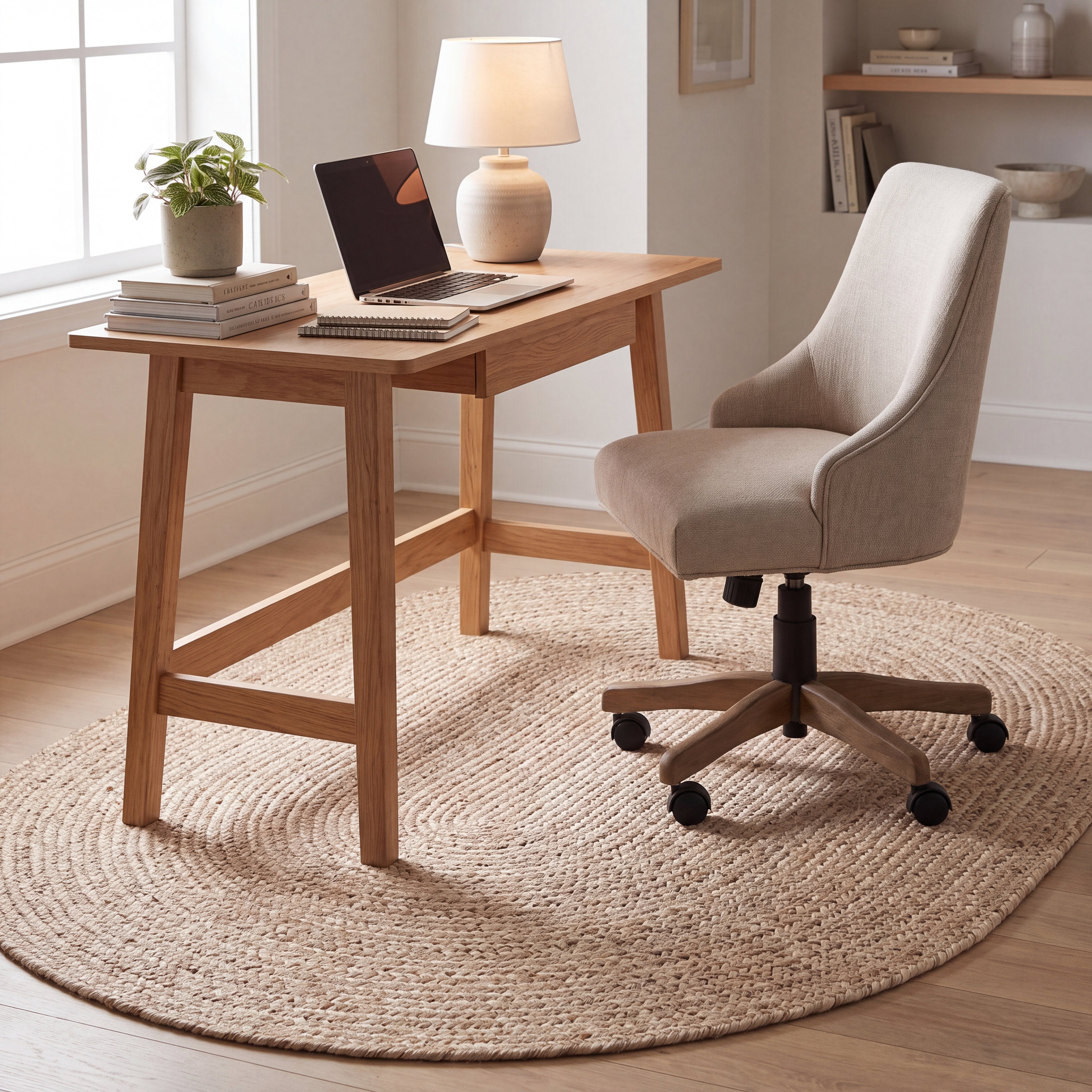 Angier Braided Indoor/Outdoor Rug - Oatmeal Beige Oval 3' X 5' #shape_Oval
