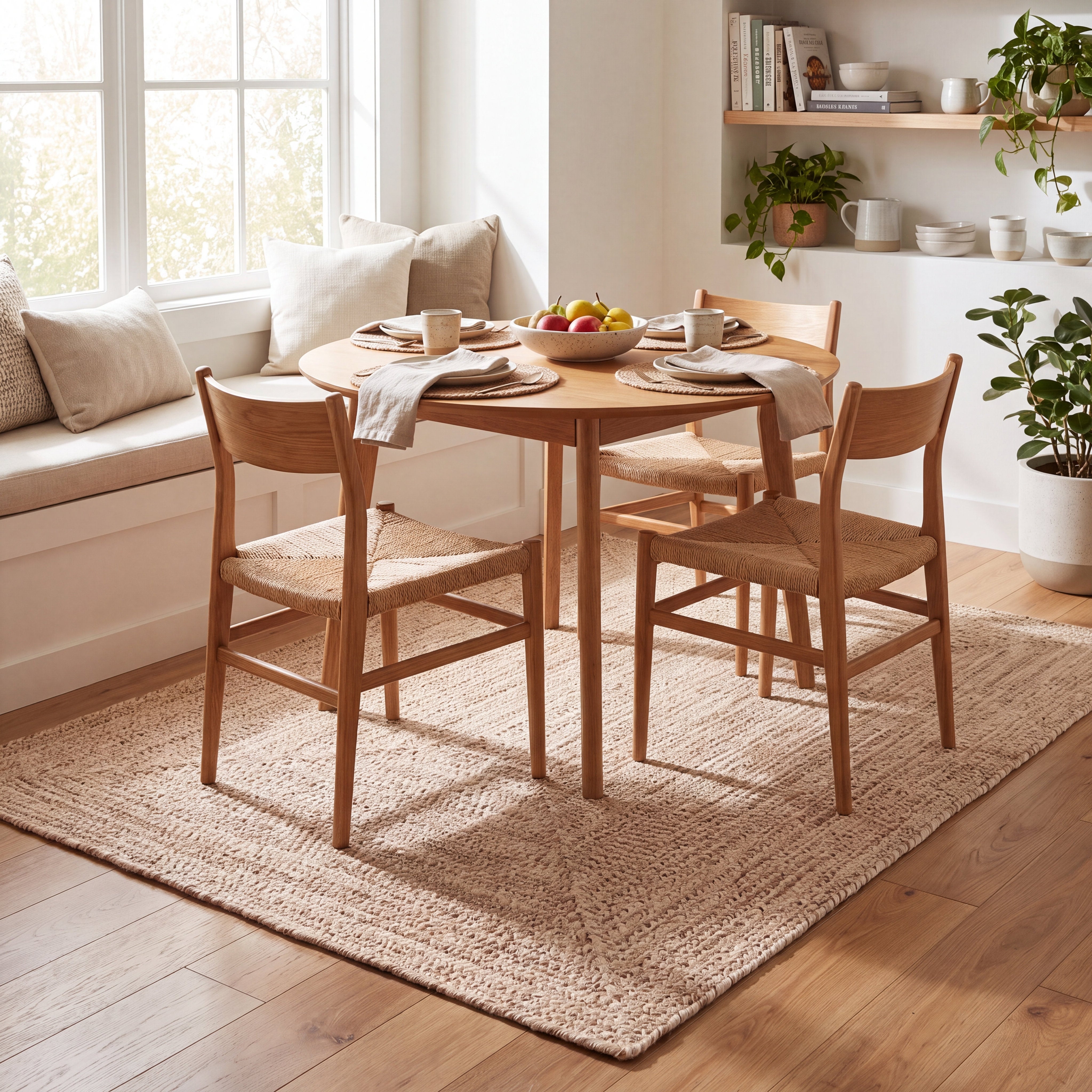 Angier Braided Indoor/Outdoor Rug - Oatmeal Beige Rectangle 4' X 6' #shape_Rectangle