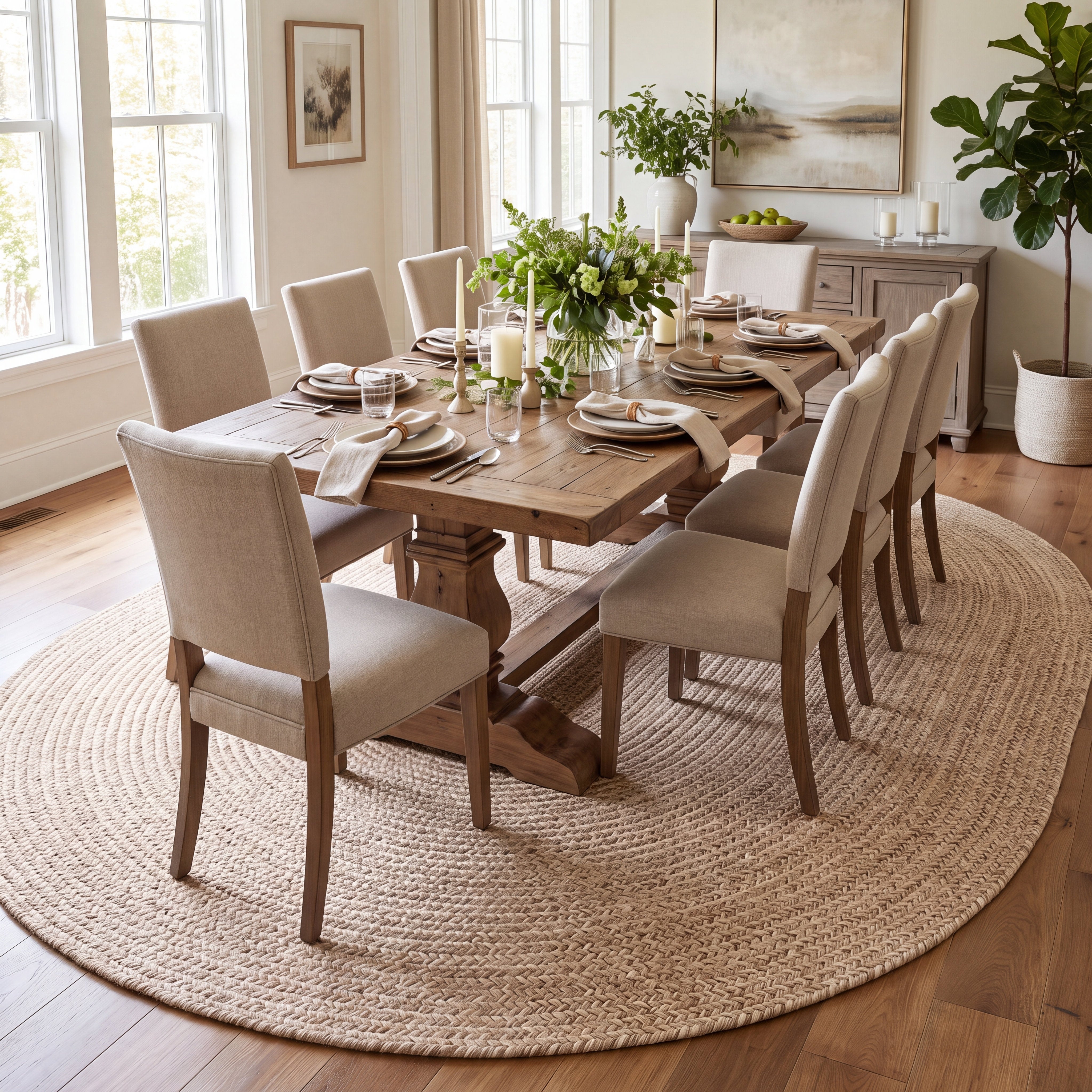 Angier Braided Indoor/Outdoor Rug - Oatmeal Beige Oval 8' X 10' #shape_Oval