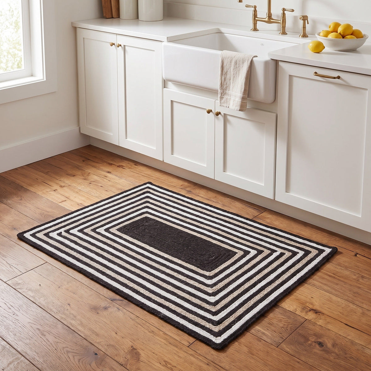 Varina Cotton Braided Rug - Black Rectangle 20" x 30" #shape_rectangle