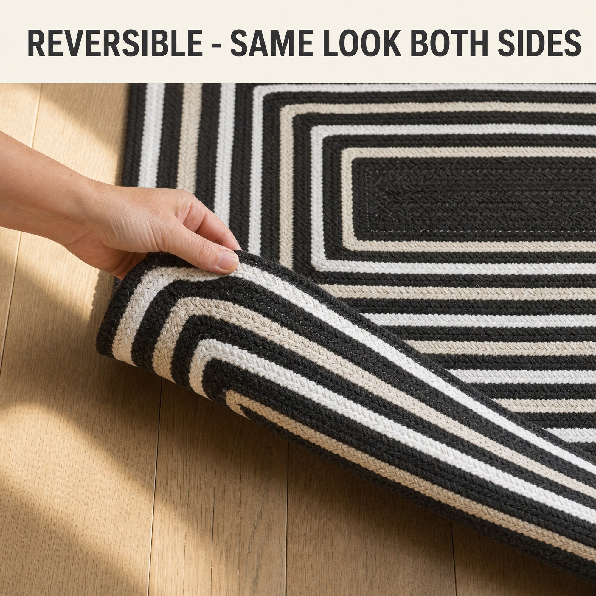 Varina Cotton Braided Rug - Black Rectangle 5' x 7' #_shape=Rectangle